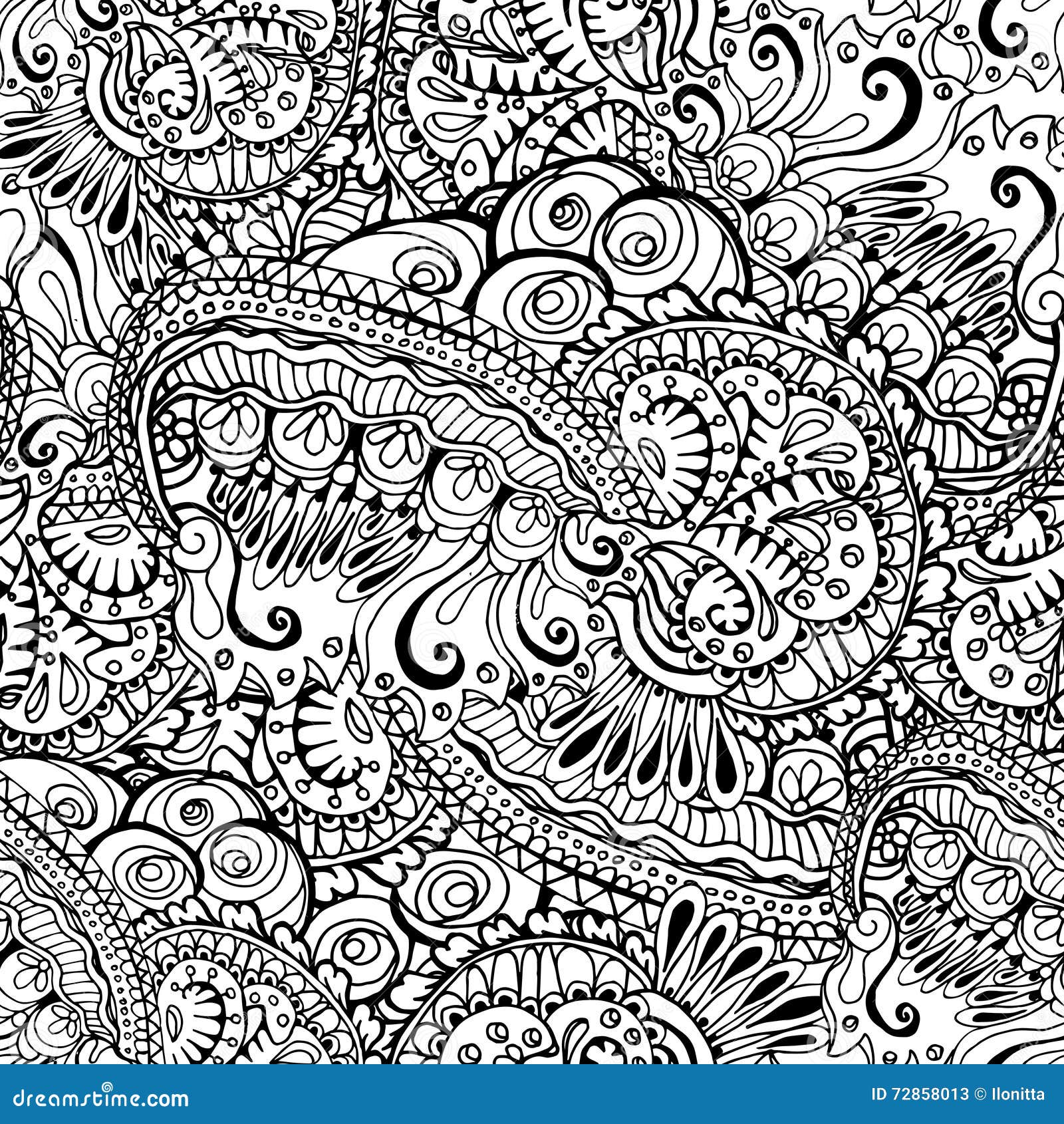 Coloring Book Page Design with Pattern. Stock Vector - Illustration of ...