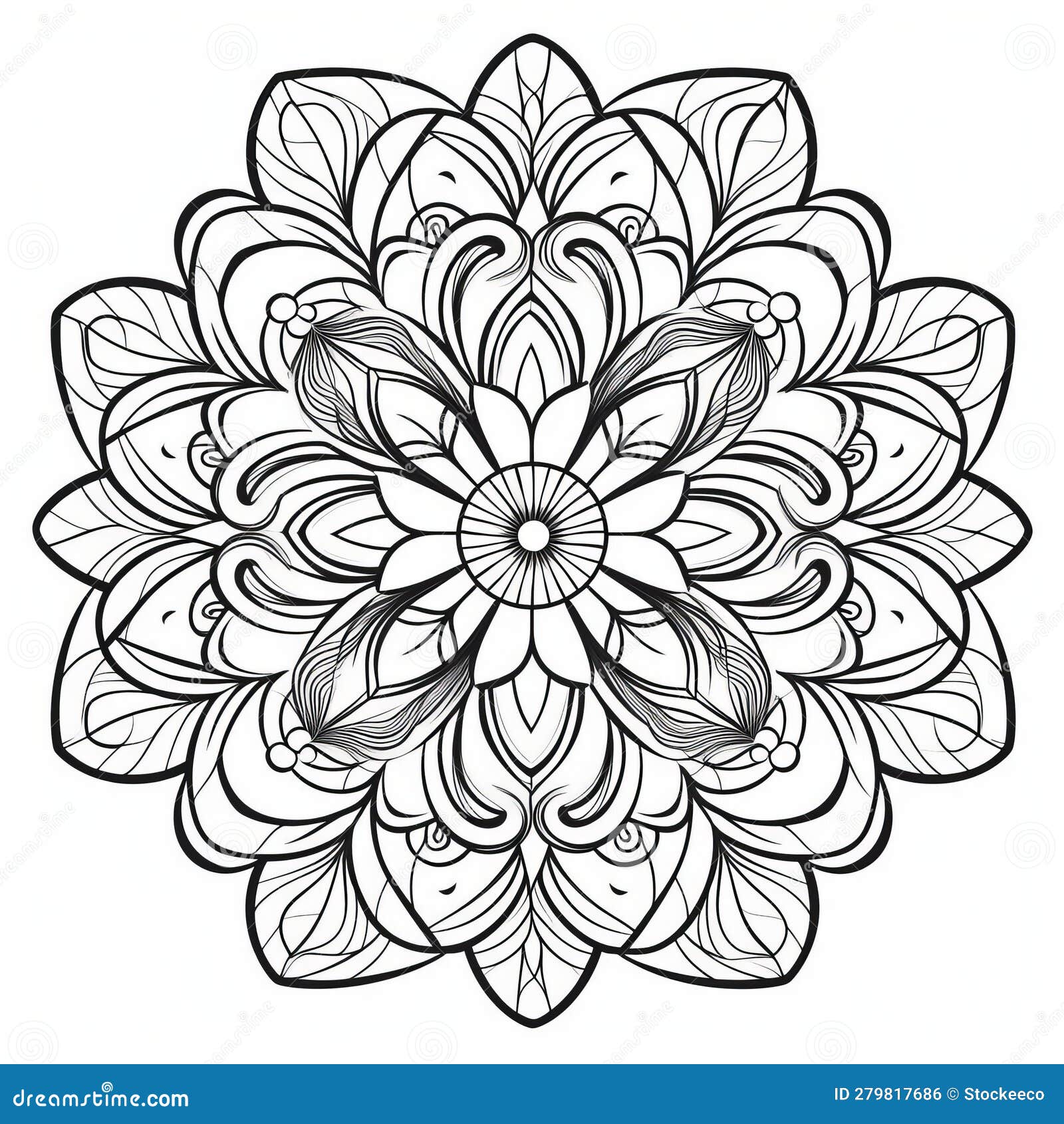 Clean Coloring Book Line Art of Mandalas, Geometric Patterns, Solar ...