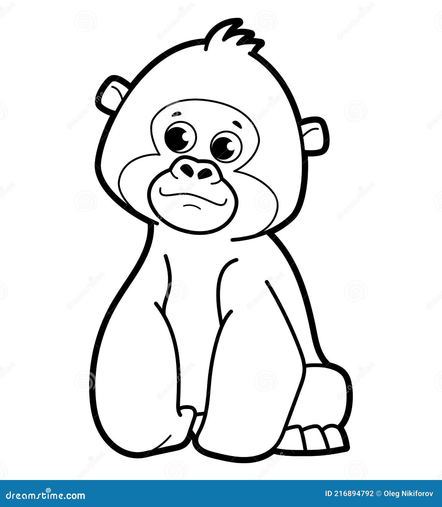 Gorilla Coloring Pages Stock Illustrations – 20 Gorilla Coloring ...