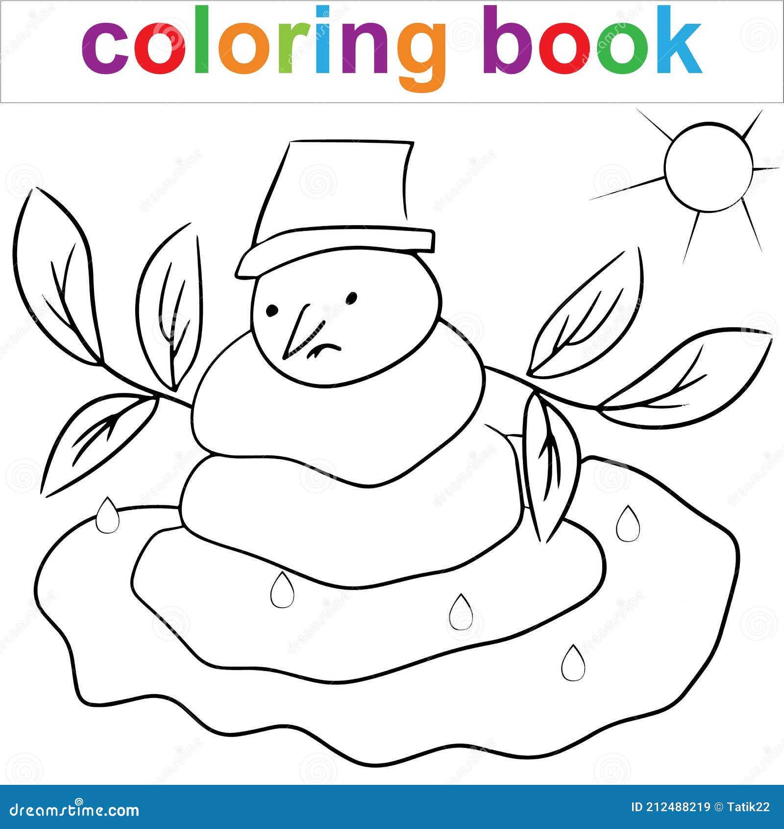 Melting Snowman Coloring Page