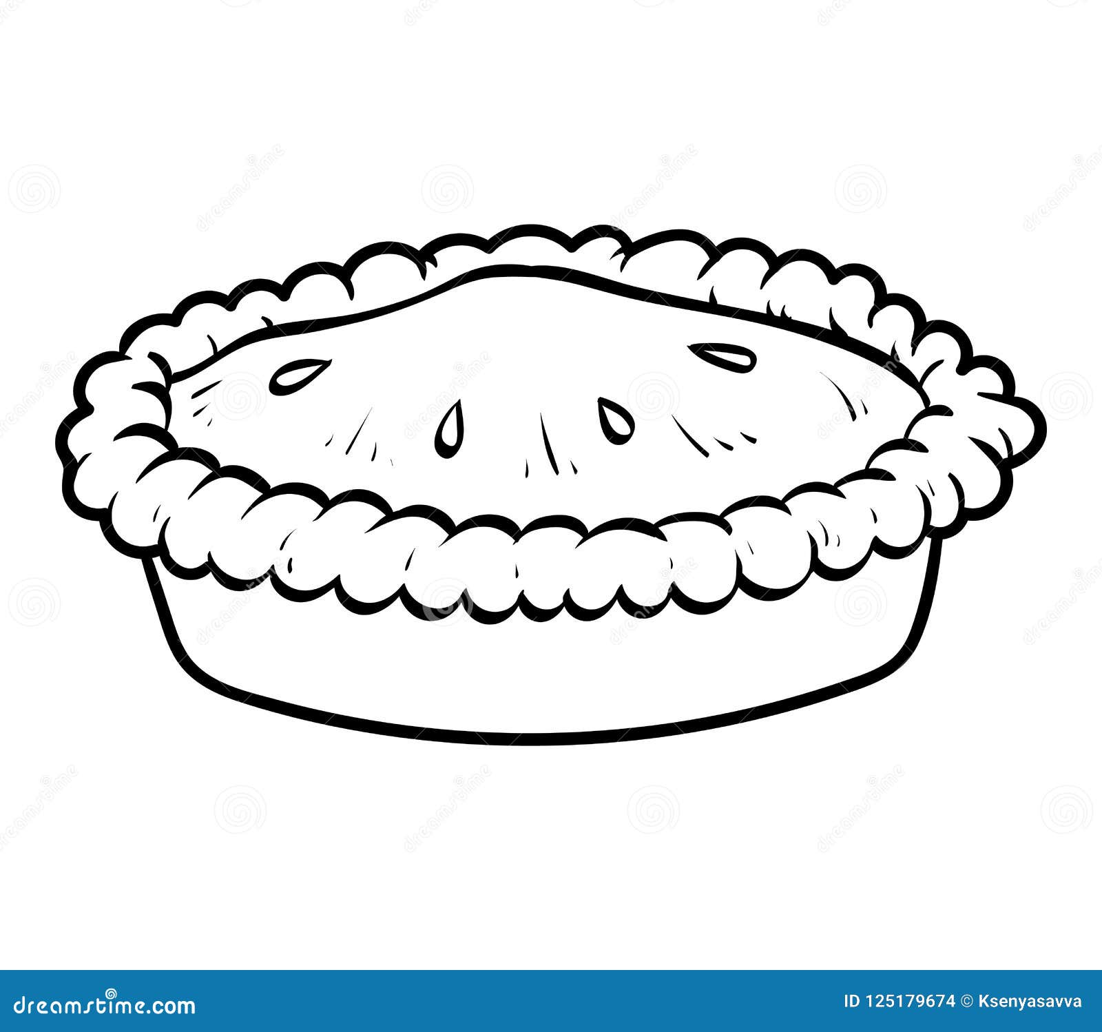 Download Coloring book, Pie stock vector. Illustration of baker - 125179674
