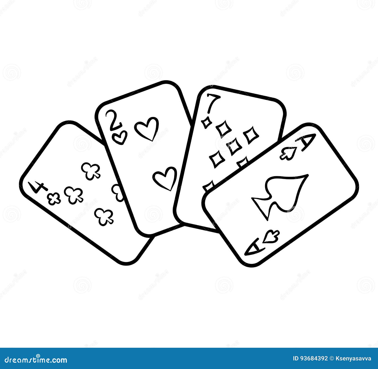 Download Coloring Book, Playing Cards Stock Vector - Illustration of adorable, page: 93684392