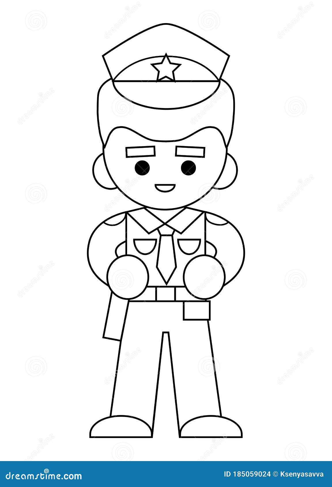 Coloring Book, Police Officer Stock Vector - Illustration of patrol