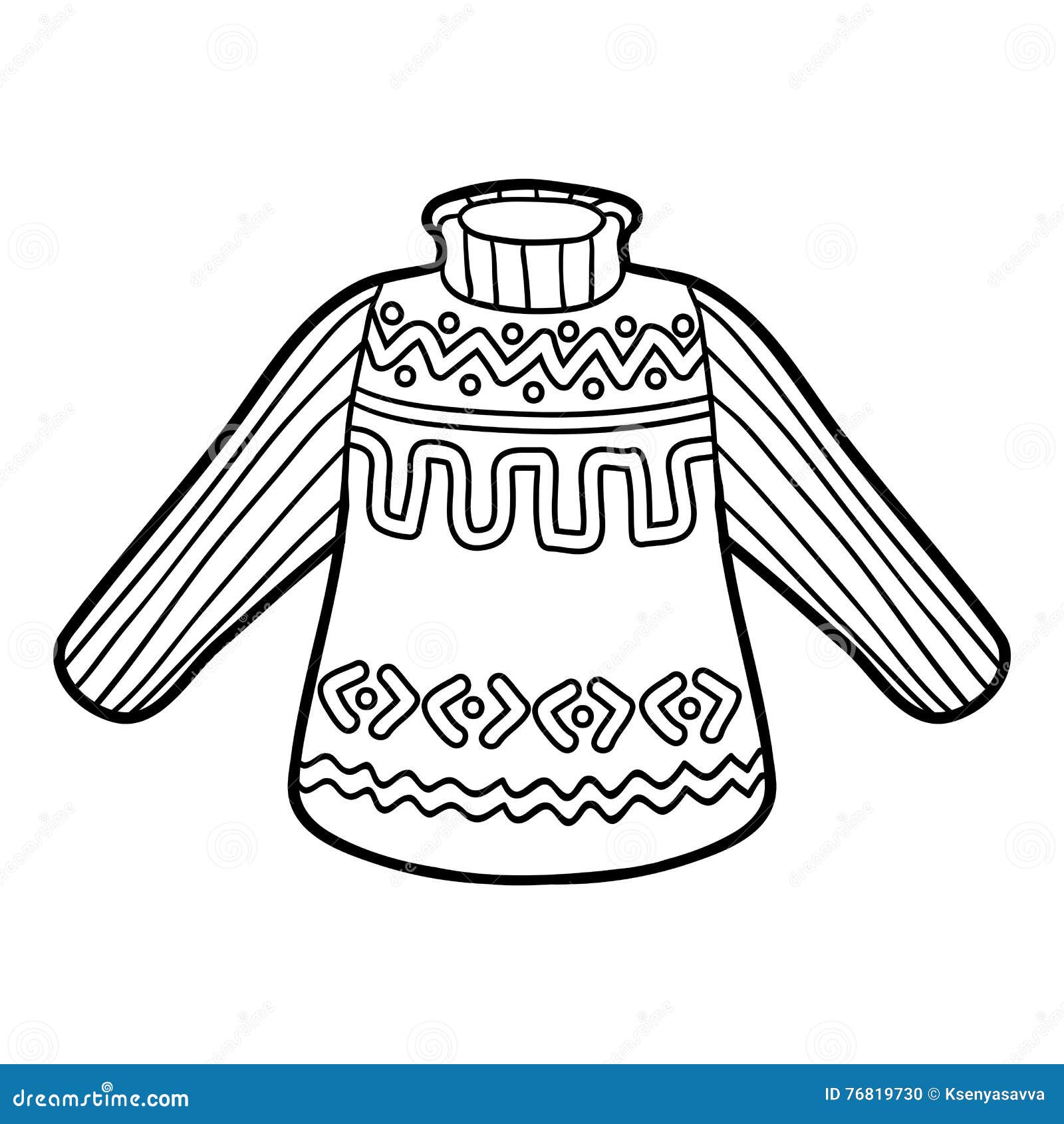 Coloring book, Pullover stock vector. Illustration of pullover - 76819730