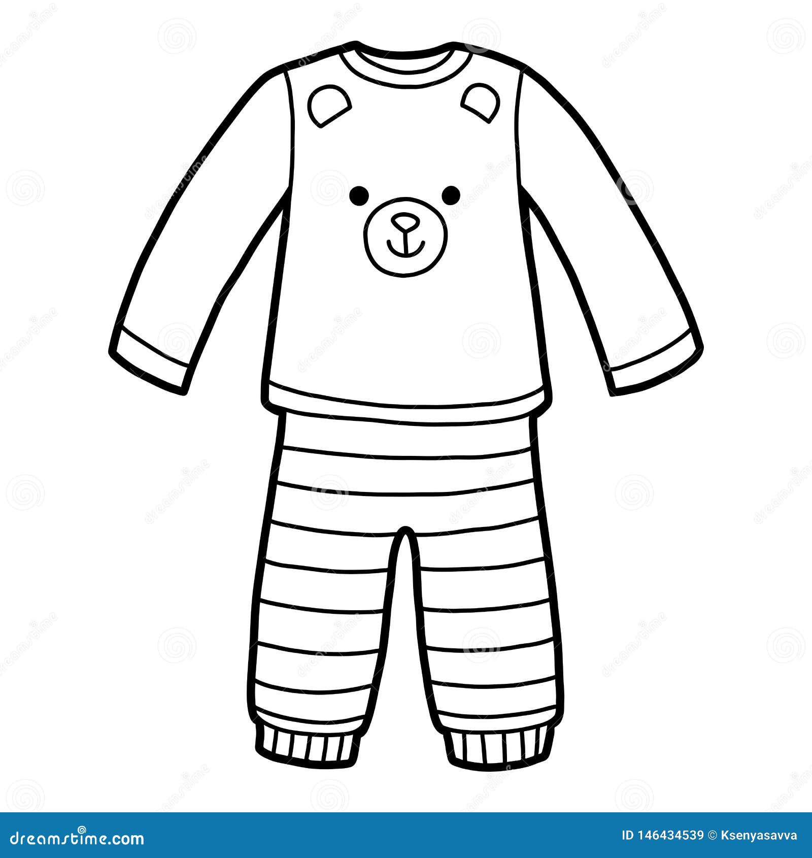 Kids In Pajamas Clipart Black And White