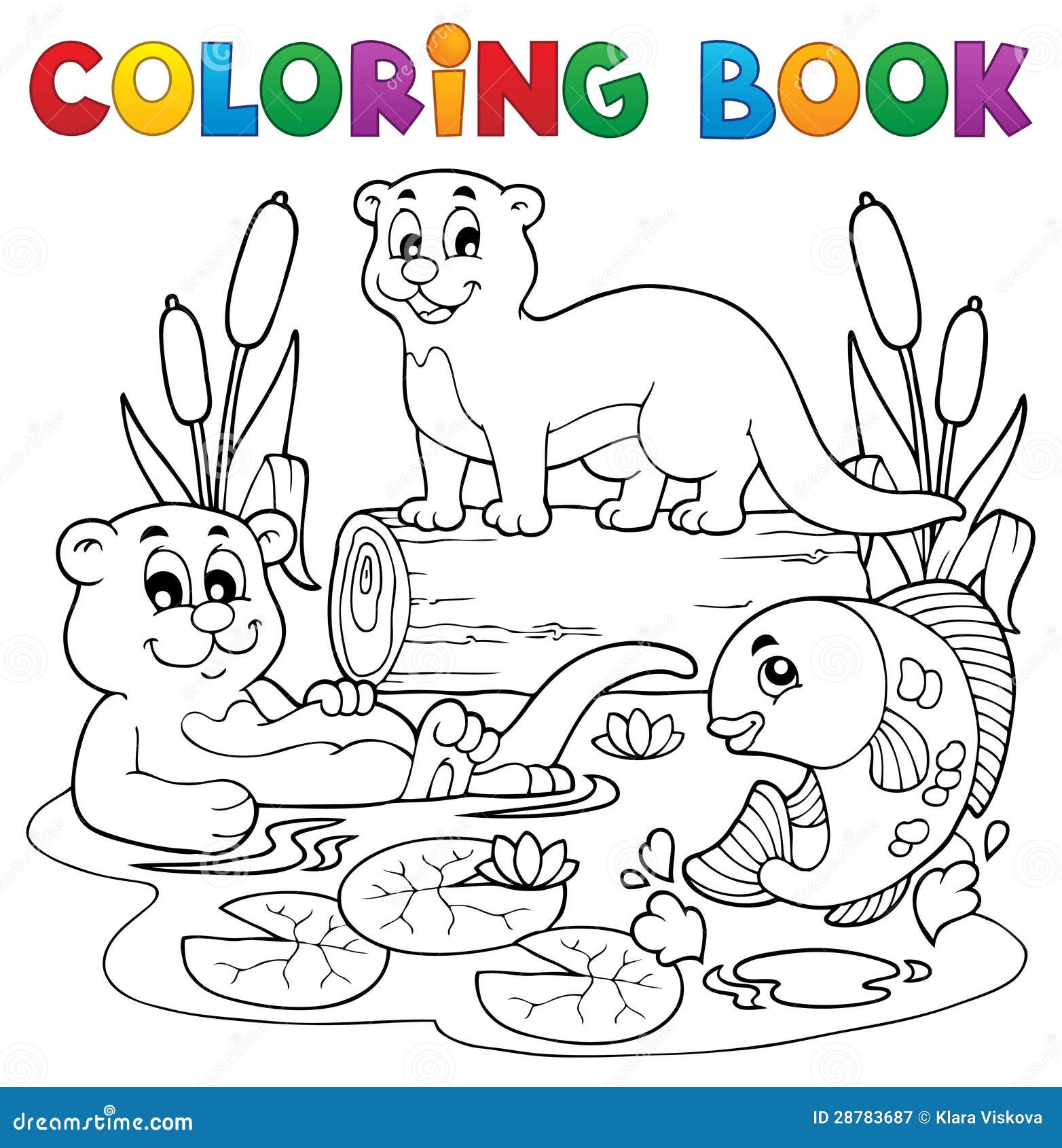 coloring book river fauna image 3