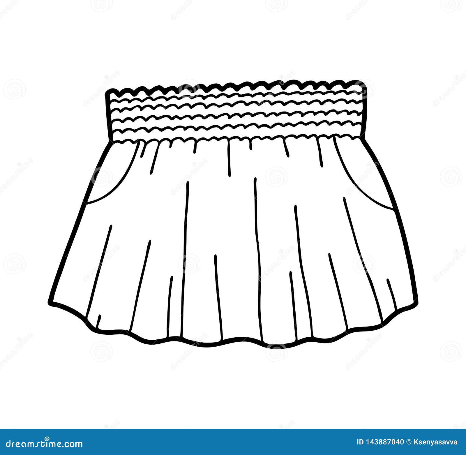 Coloring book, Skirt stock vector. Illustration of coloration - 143887040