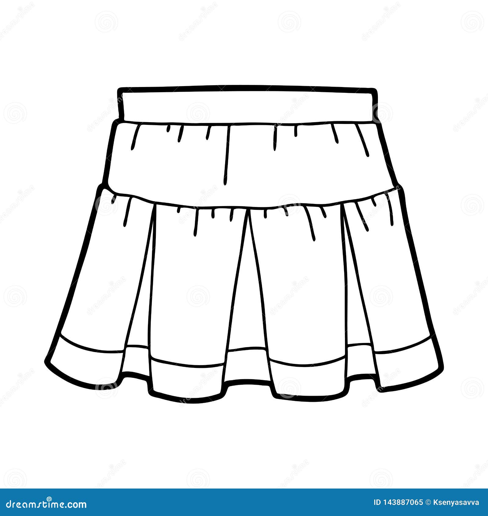 Coloring book, Skirt stock vector. Illustration of fabric - 143887065