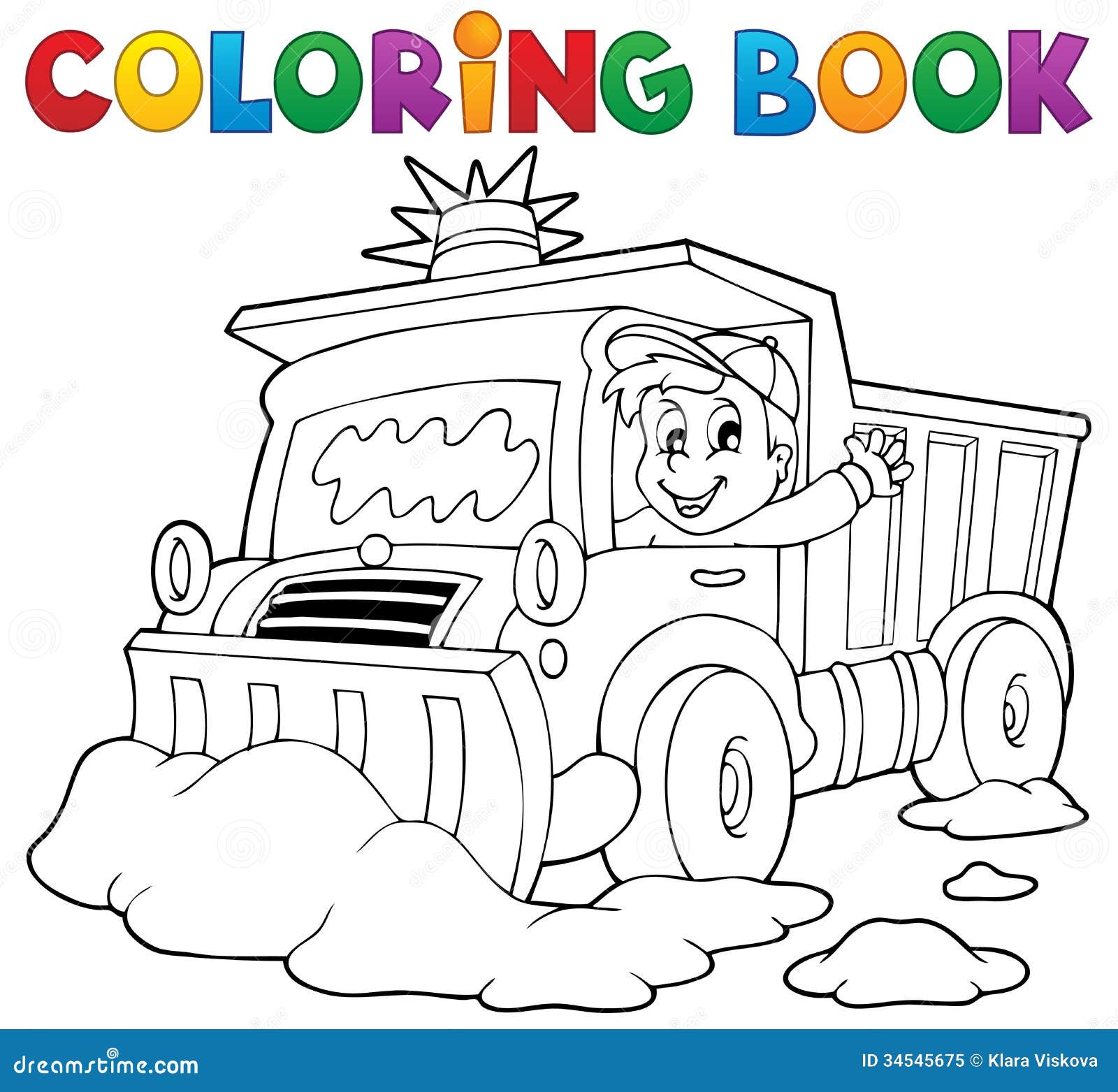 coloring book snow plough