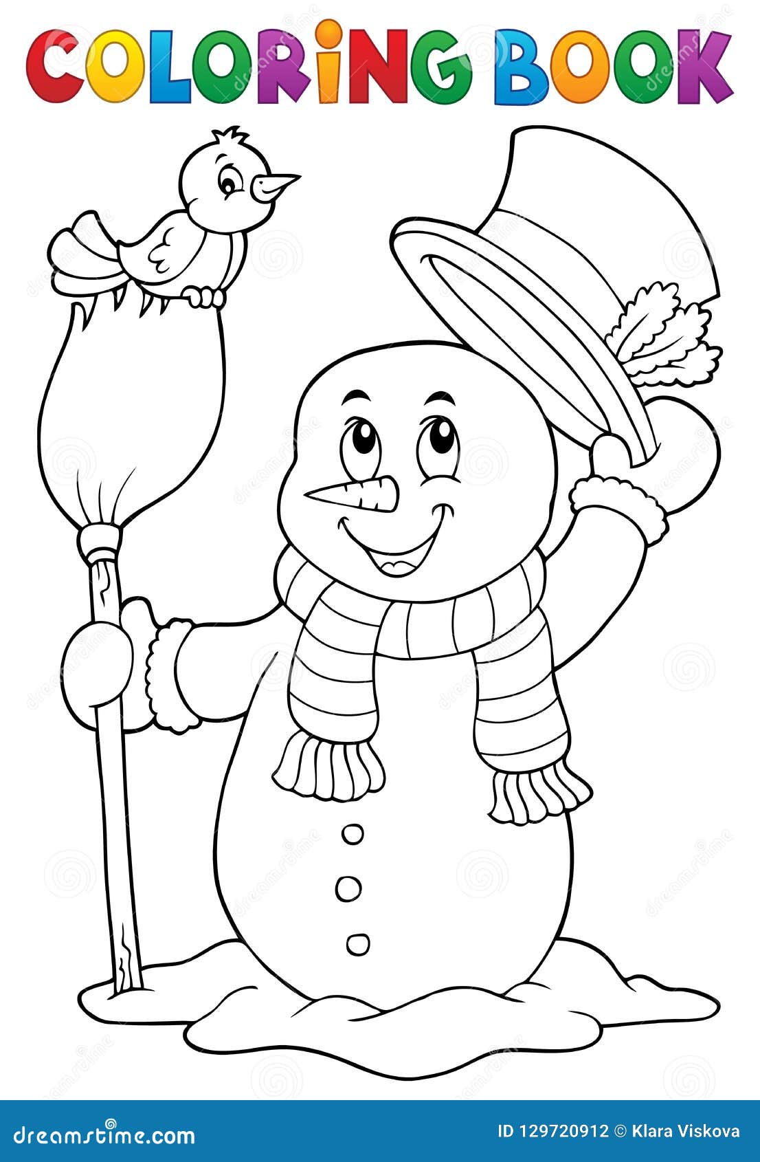 Snowman With A Broomstick And Sweets Royalty-Free Stock Image ...