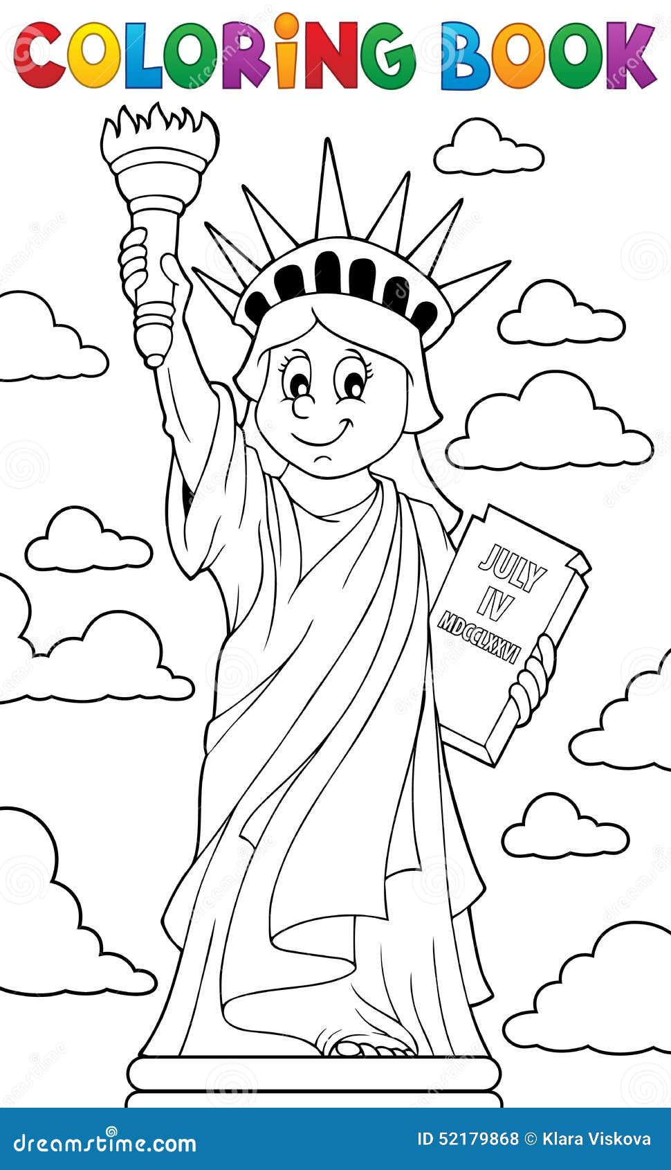 Coloring Book Statue Of Liberty Theme 1 Stock Vector - Image: 52179868