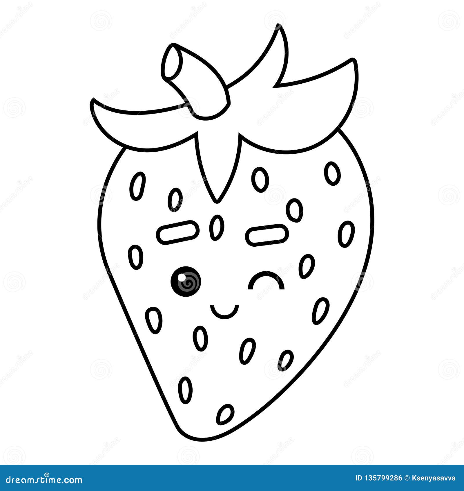 Coloring Strawberry With A Squeezed Juice Vector Illustration