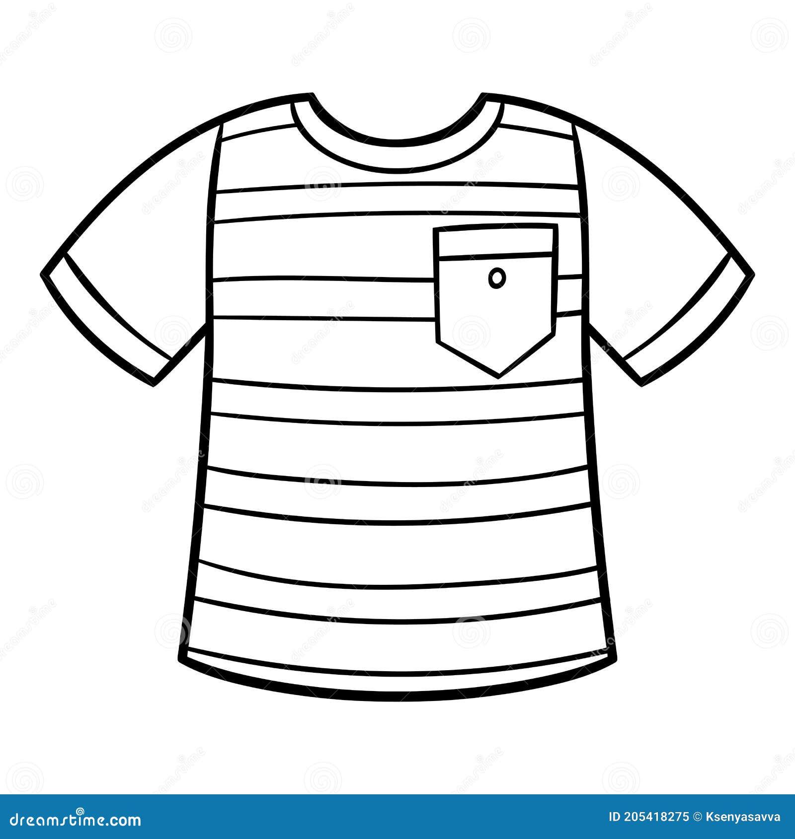 Coloring Book, Striped T-shirt Stock Vector - Illustration of apparel ...