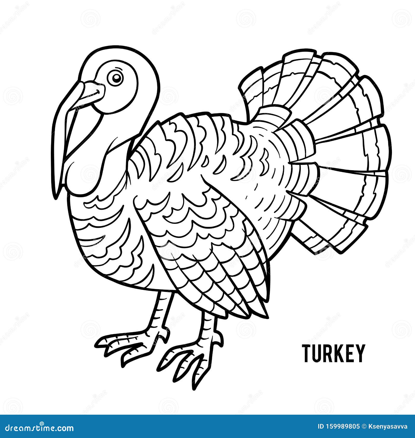 Coloring book, Turkey stock vector. Illustration of animal - 159989805