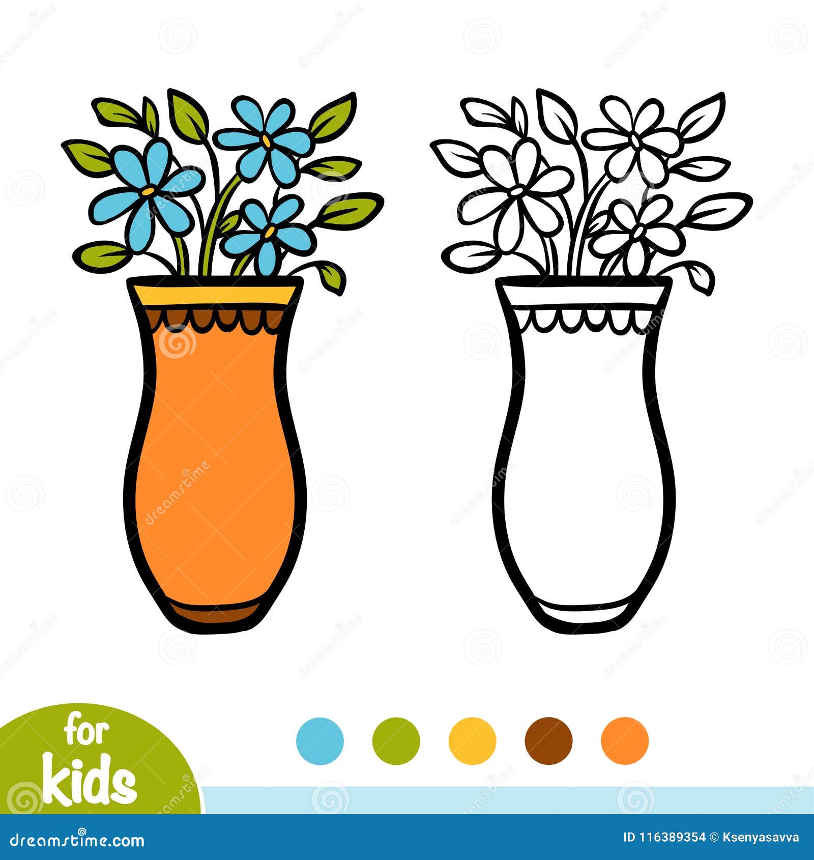 flower vase pictures to color