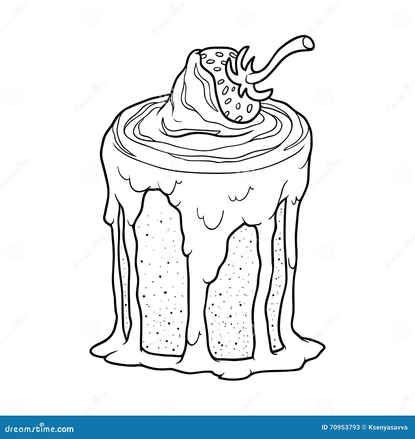 Coloring Strawberry With A Squeezed Juice Vector Illustration ...