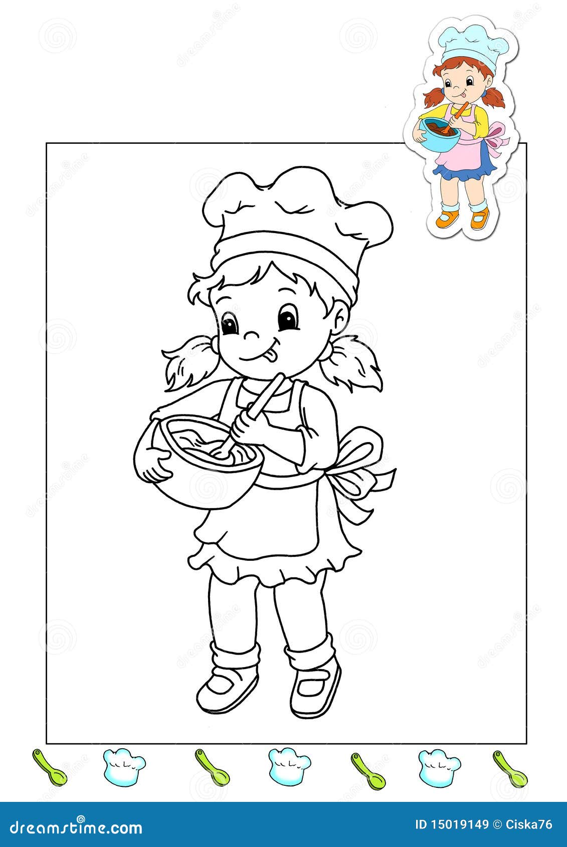Download Coloring Book Of The Works 13 Cook Stock Illustration Illustration Of Human Woman 15019149