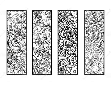 Coloring bookmarks set stock vector. Illustration of book - 120880616