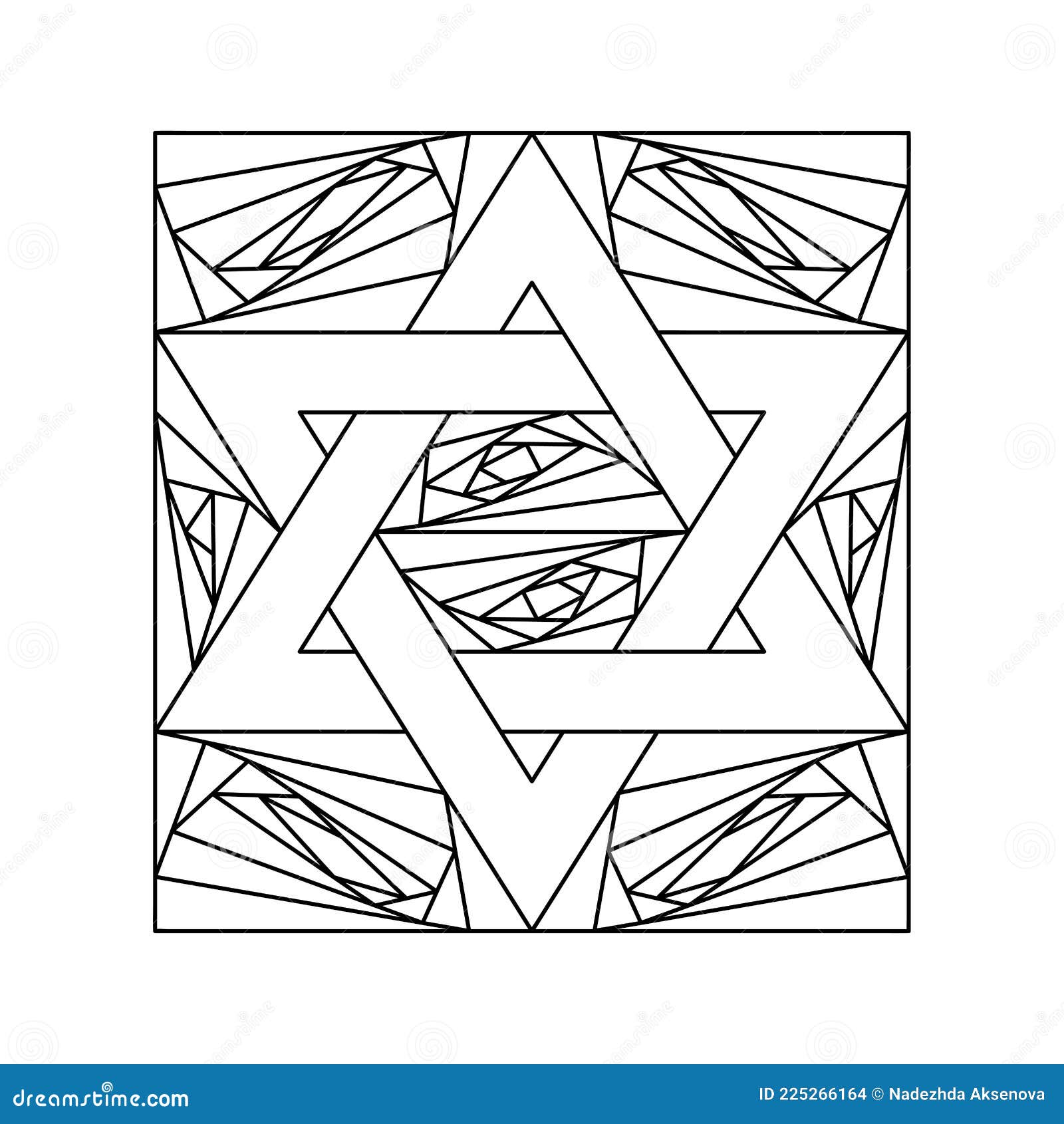 Coloring Books for Adults, Six-pointed Star. Abstract Background Stock  Vector - Illustration of judaism, pattern: 225266164