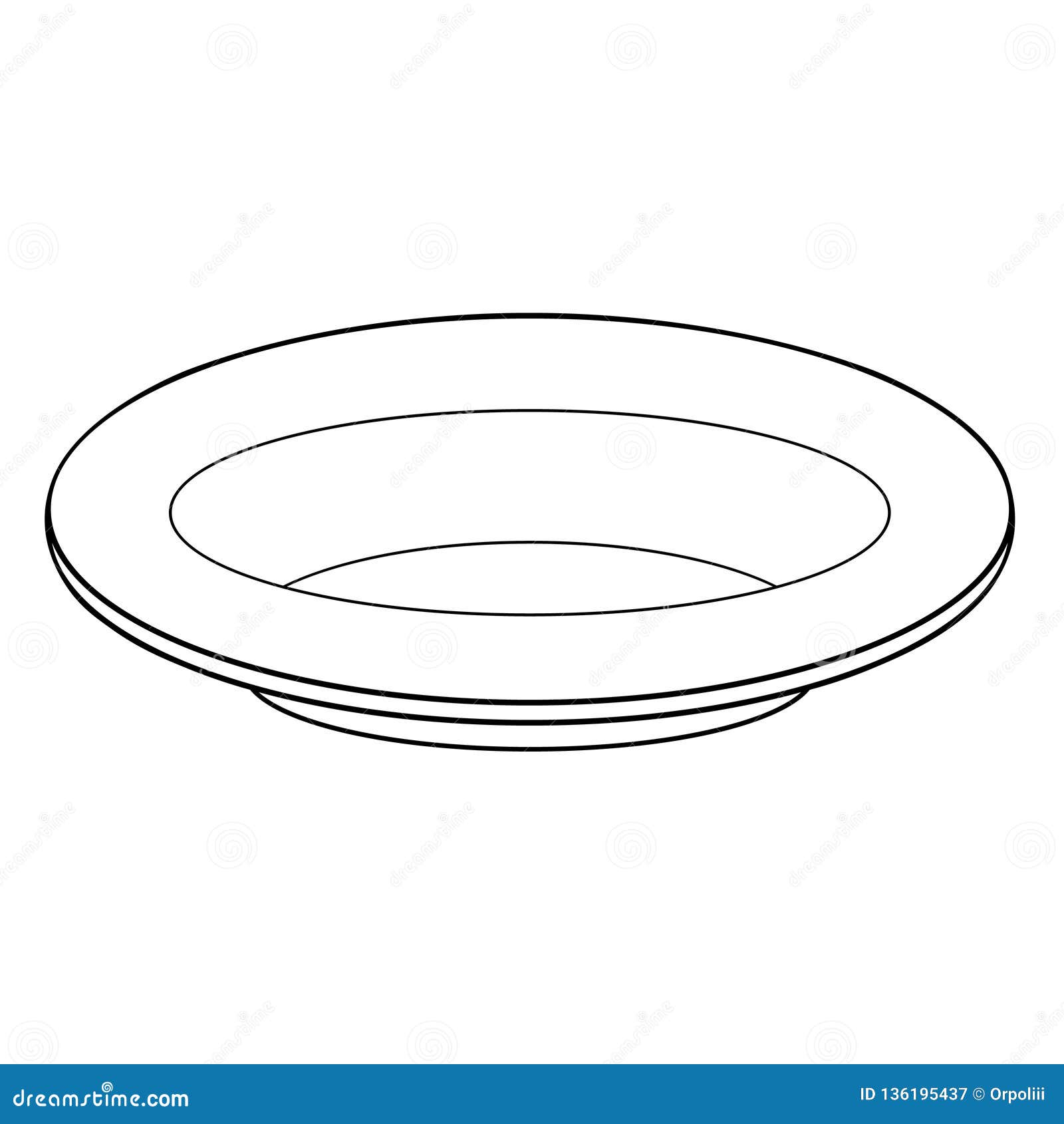 Crockery Bowl Dish Plate Deep. Vector Illustration Stock Vector