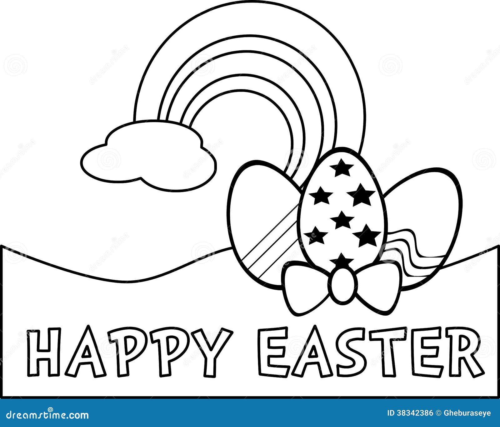 Coloring Easter Eggs In Black And White Royalty Free Stock Image