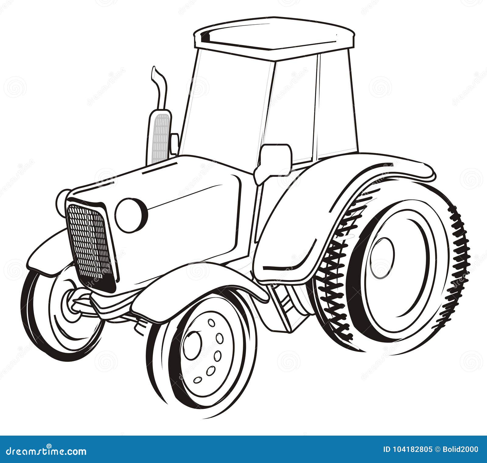 Paint one tractor stock illustration. Illustration of coloring