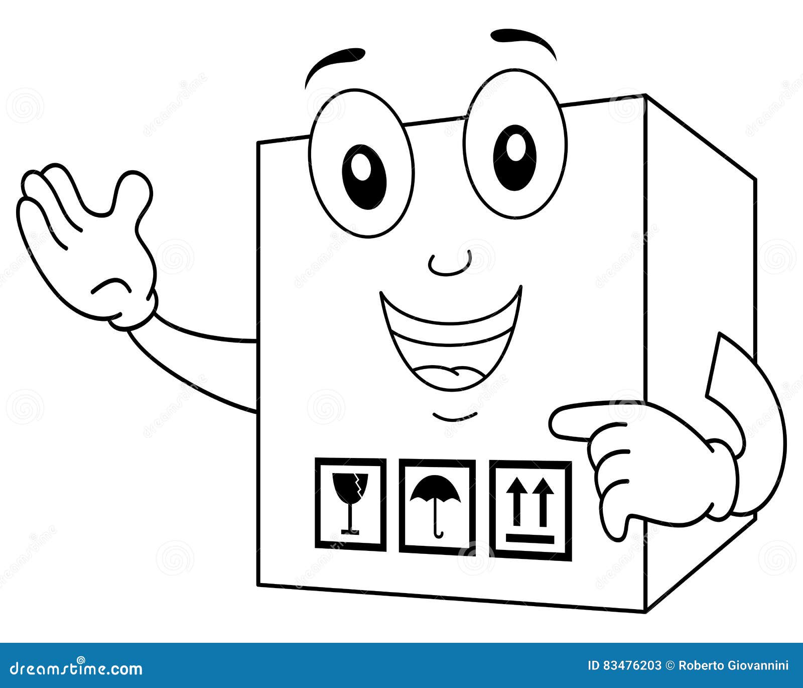 coloring funny delivery cardboard box stock vector