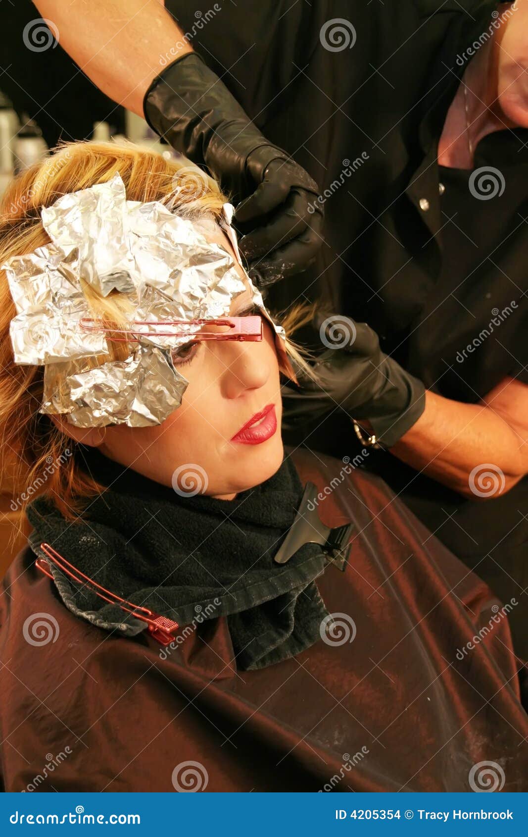 Hair Wrapped with Aluminum Foil during Chemical Color Hair Dye Stock Image  - Image of beautiful, professional: 127522957