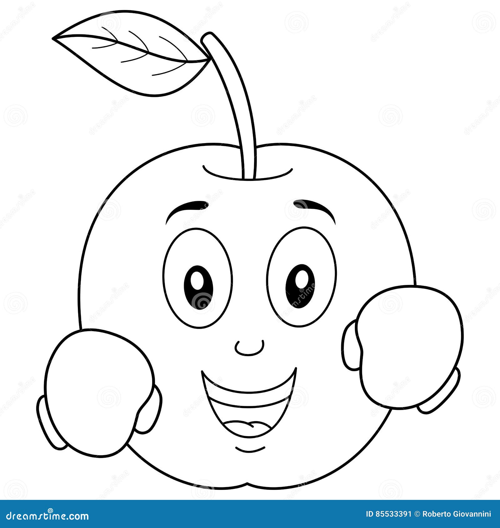 Download Coloring Happy Apple With Boxing Gloves Stock Vector ...