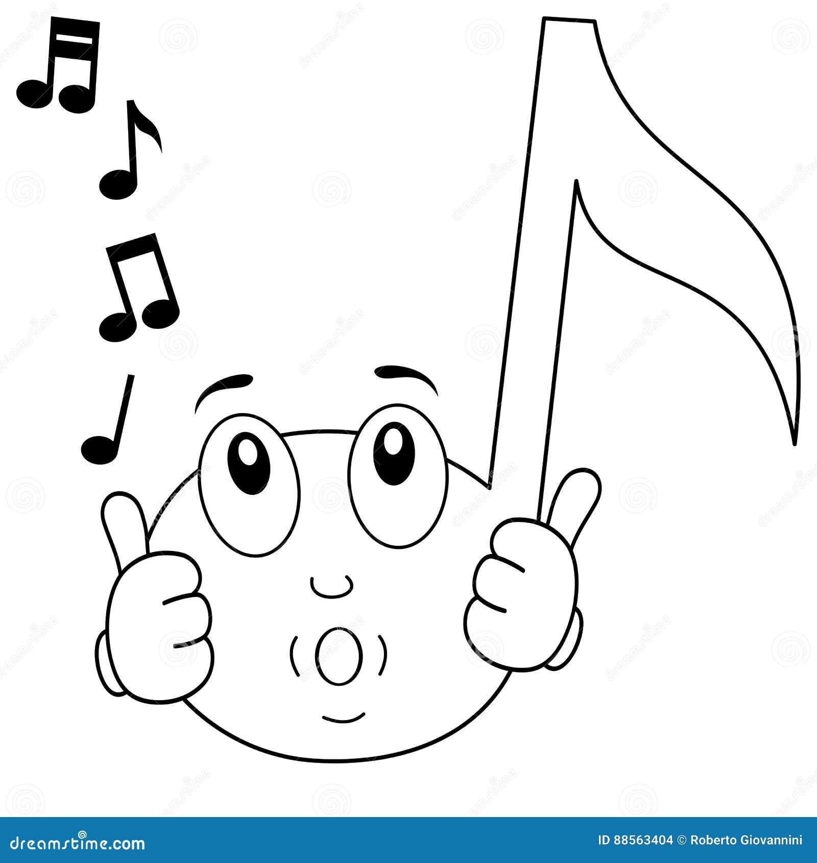 Happy Music Note Character Whistling Vector Illustration happy-music-note-character-whistling-vector-illustration