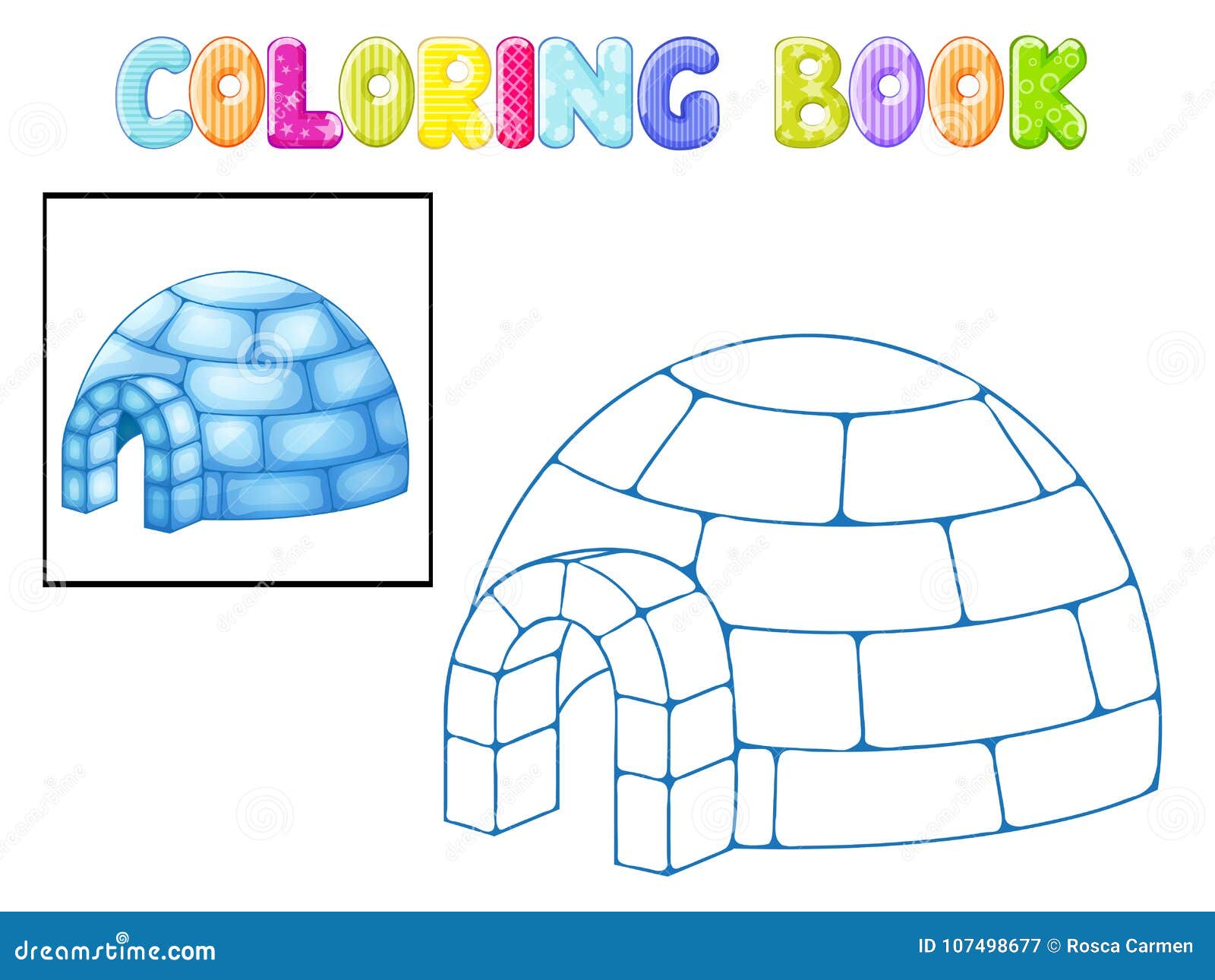 Download Coloring igloo stock vector. Illustration of house, freeze ...