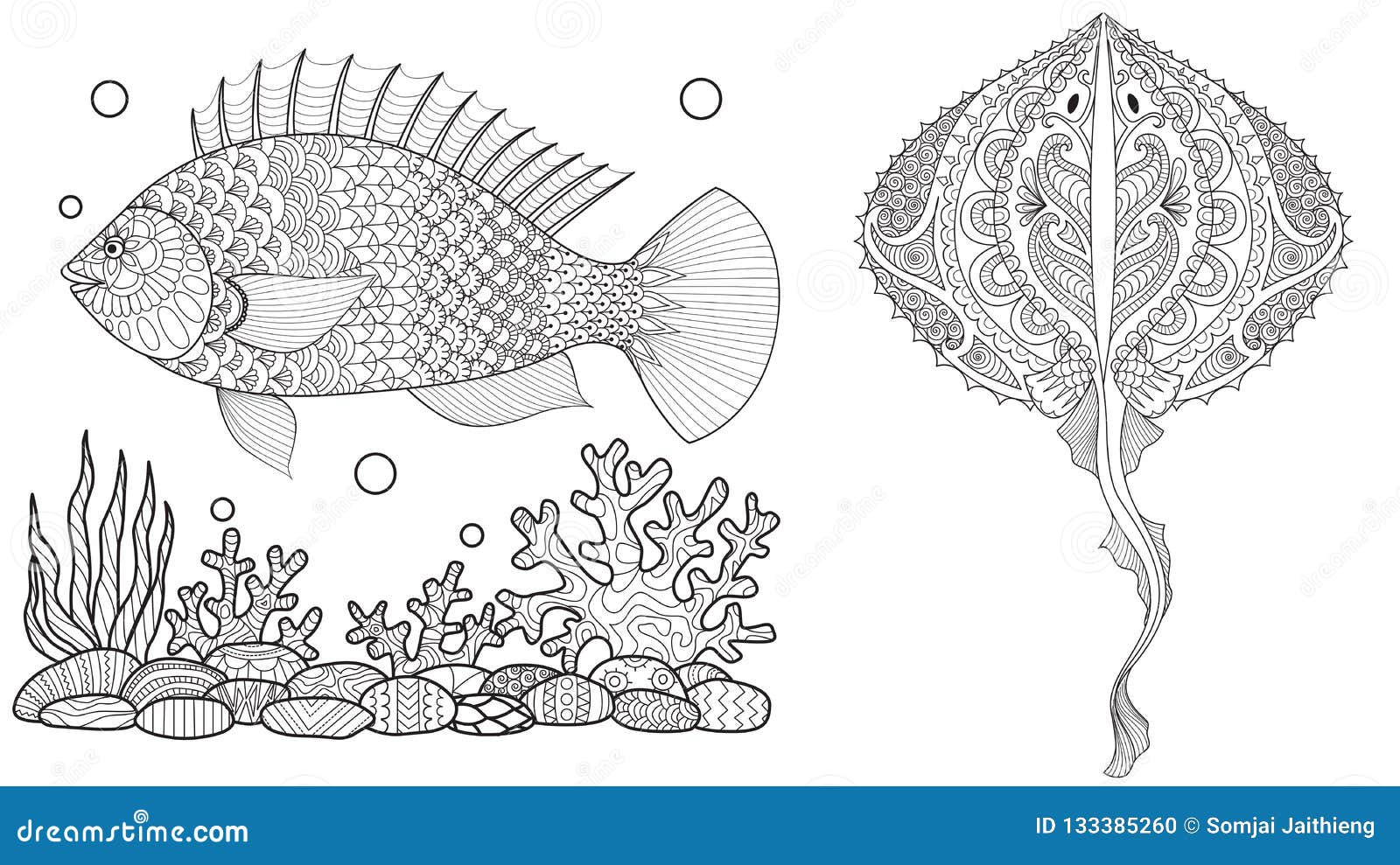 Animals, Birds, Ocean Creatures in Love Anti-stress Coloring Books