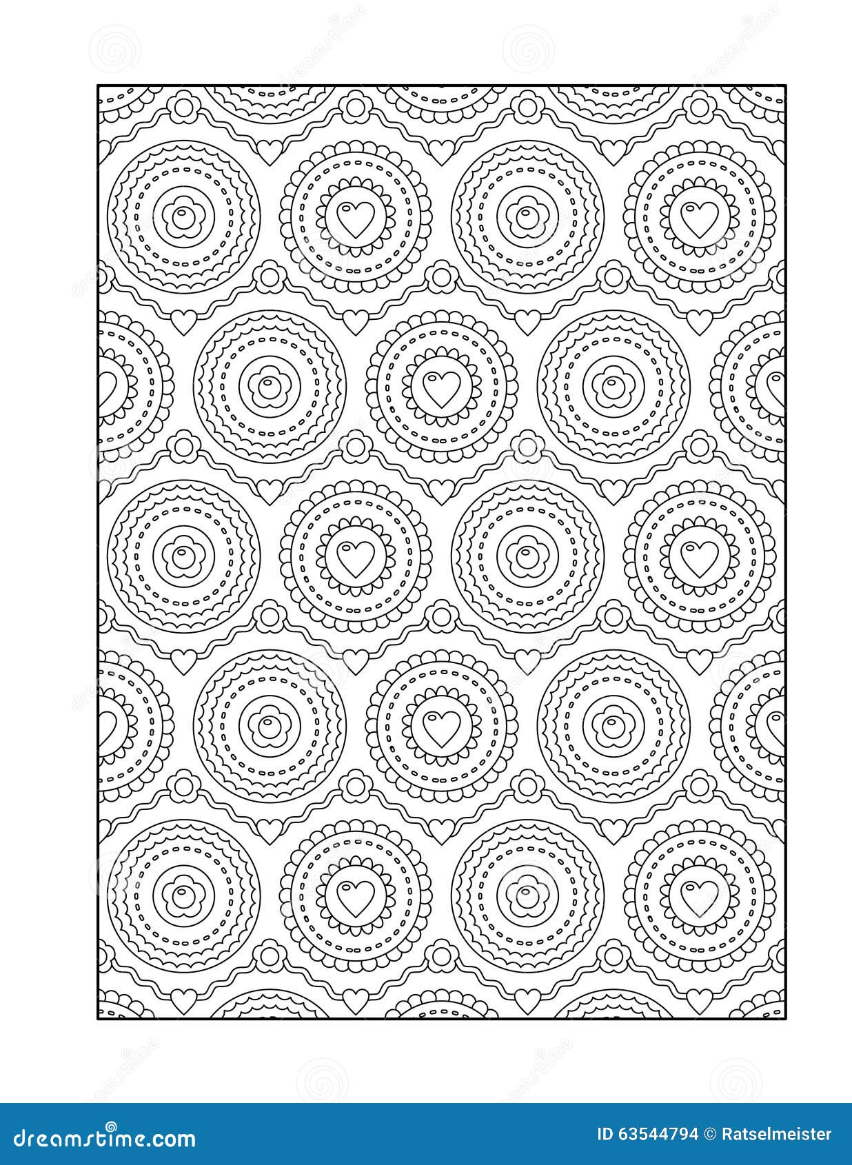 Download Coloring Page For Adults, Or Black And White Ornamental Background Stock Vector - Illustration ...