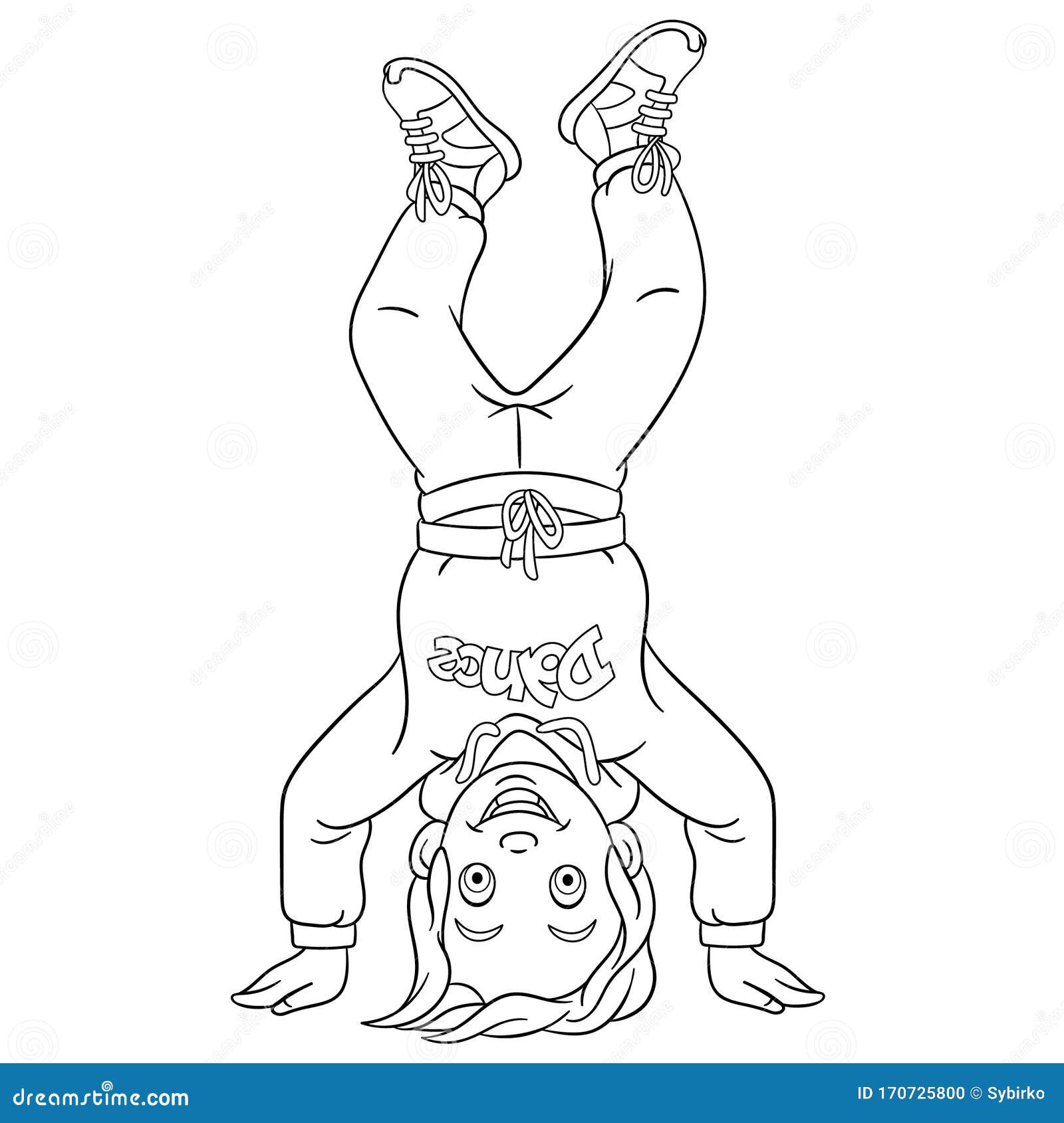 Coloring Page with B-boy Break Dancer Stock Vector - Illustration of