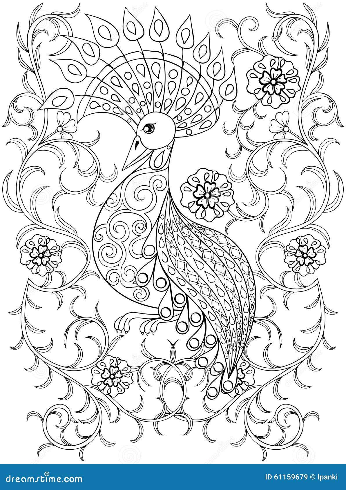 Adult Colouring Bird Stock Illustrations – 21 Adult Colouring ...