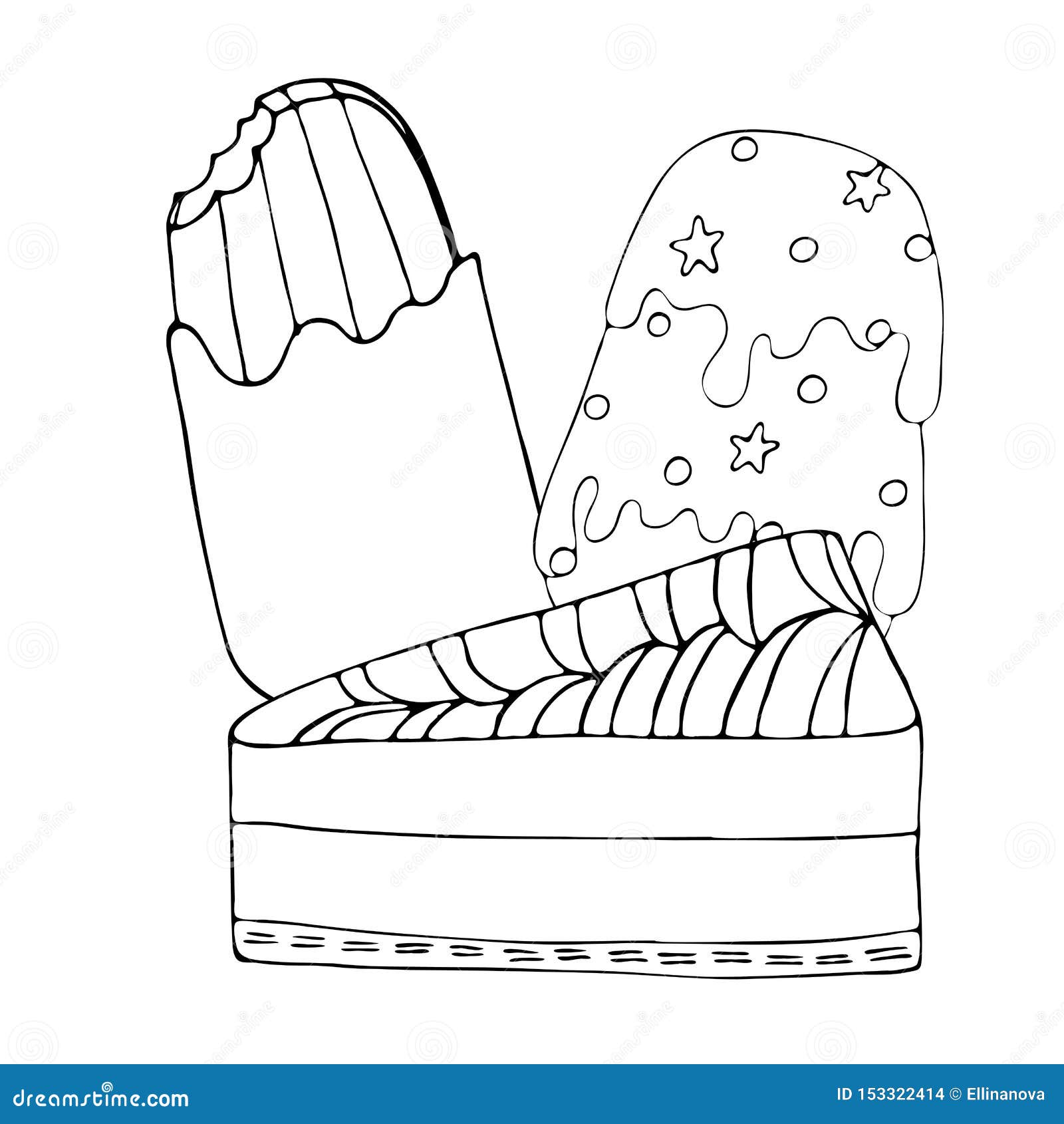 Download Coloring Page With Cake, Ice Cream, Cupcake, Candy And ...