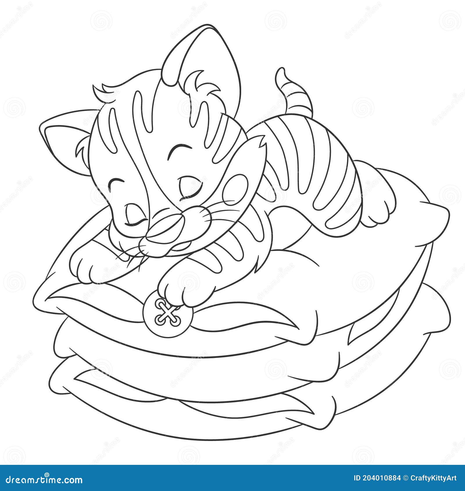 kids coloring pages sleeping cat