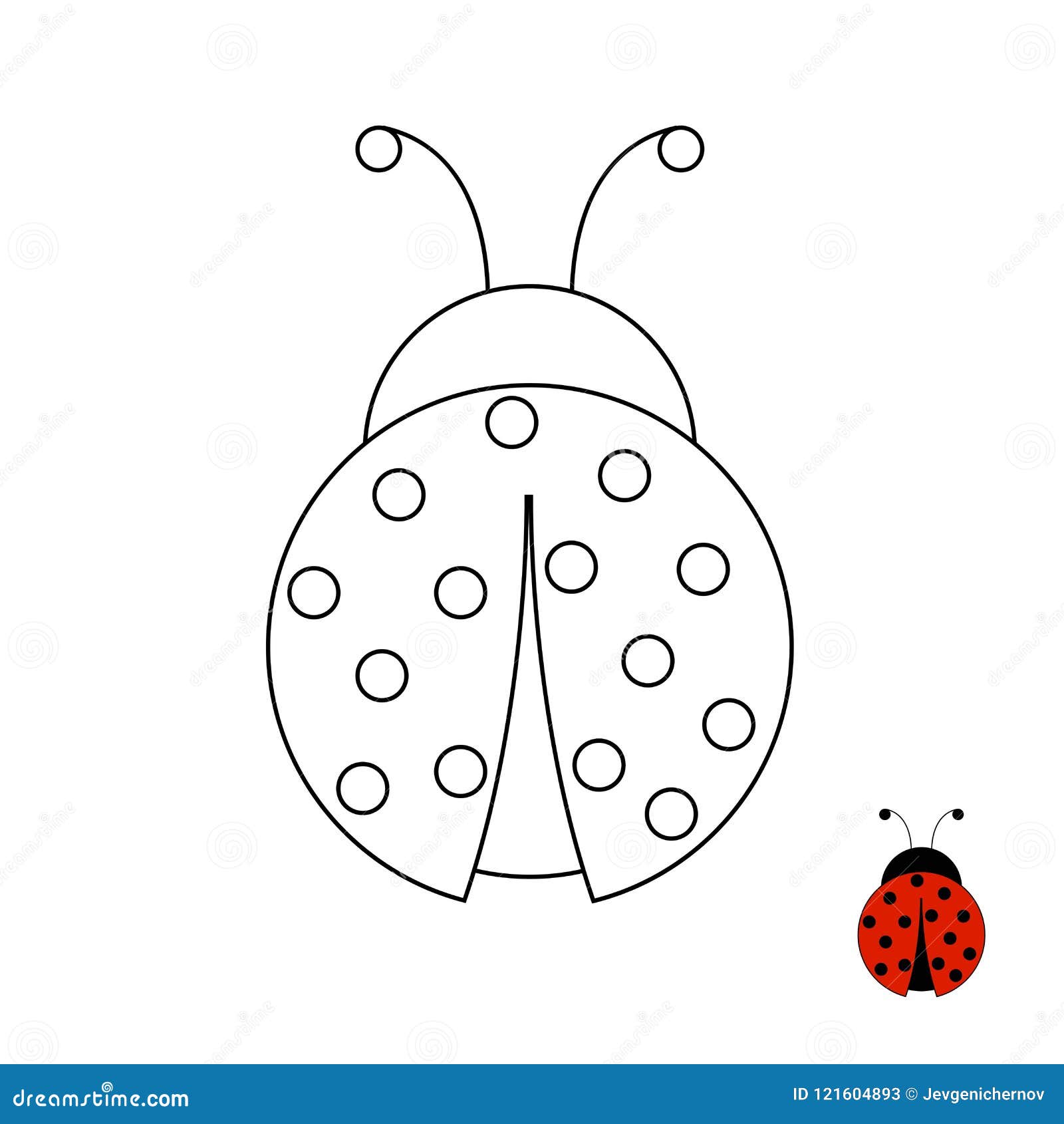 Coloring Page for Children Ladybug Stock Vector   Illustration of ...