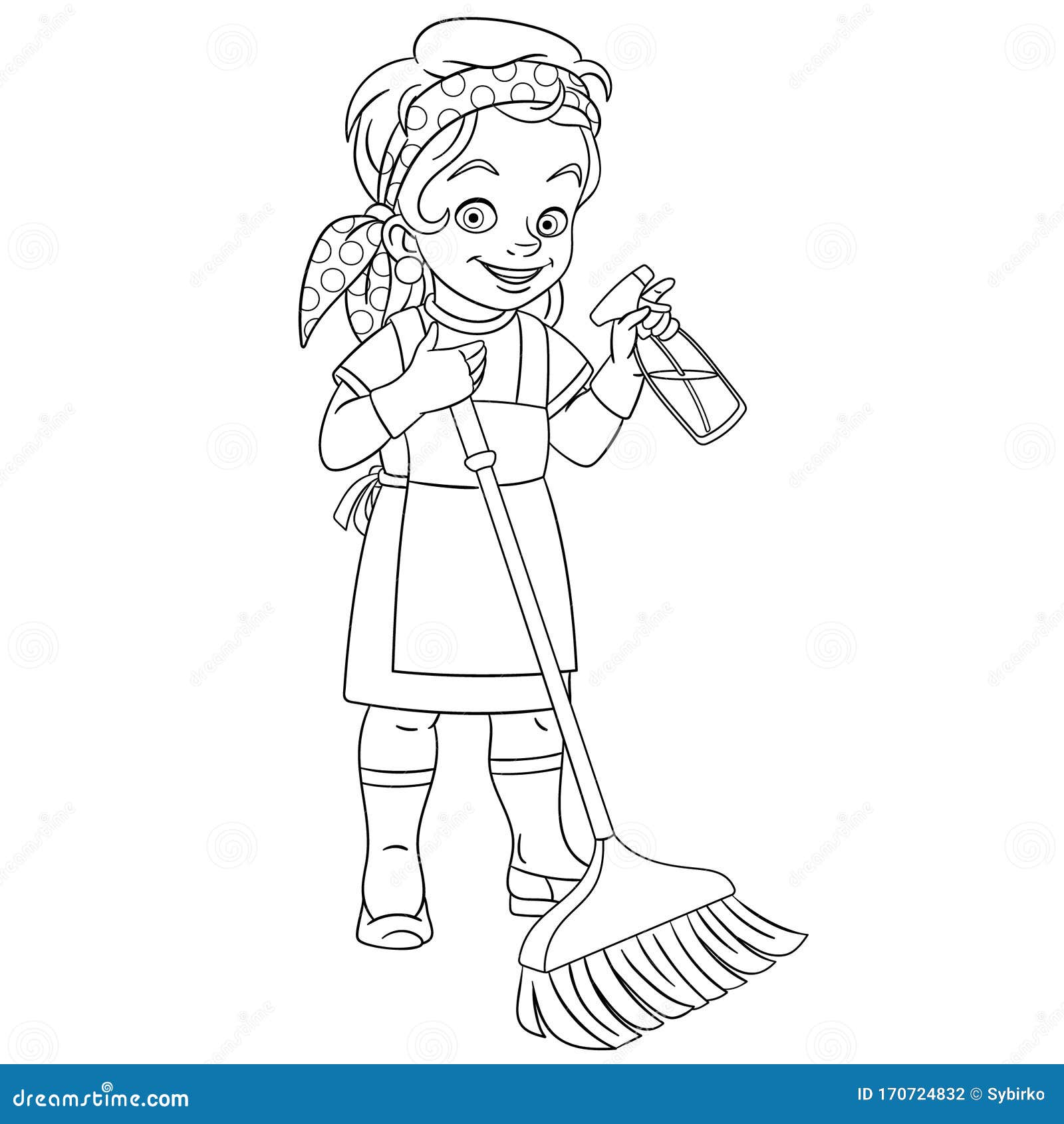 Boy And Girl Cleaning Living Room Cartoon Vector | CartoonDealer.com