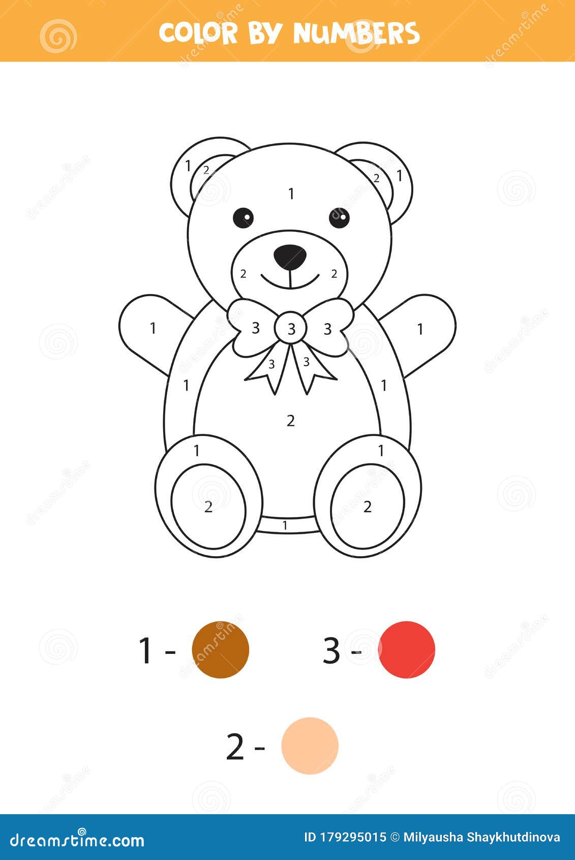 Coloring Page with Cute Cartoon Teddy Bear Stock Vector ...