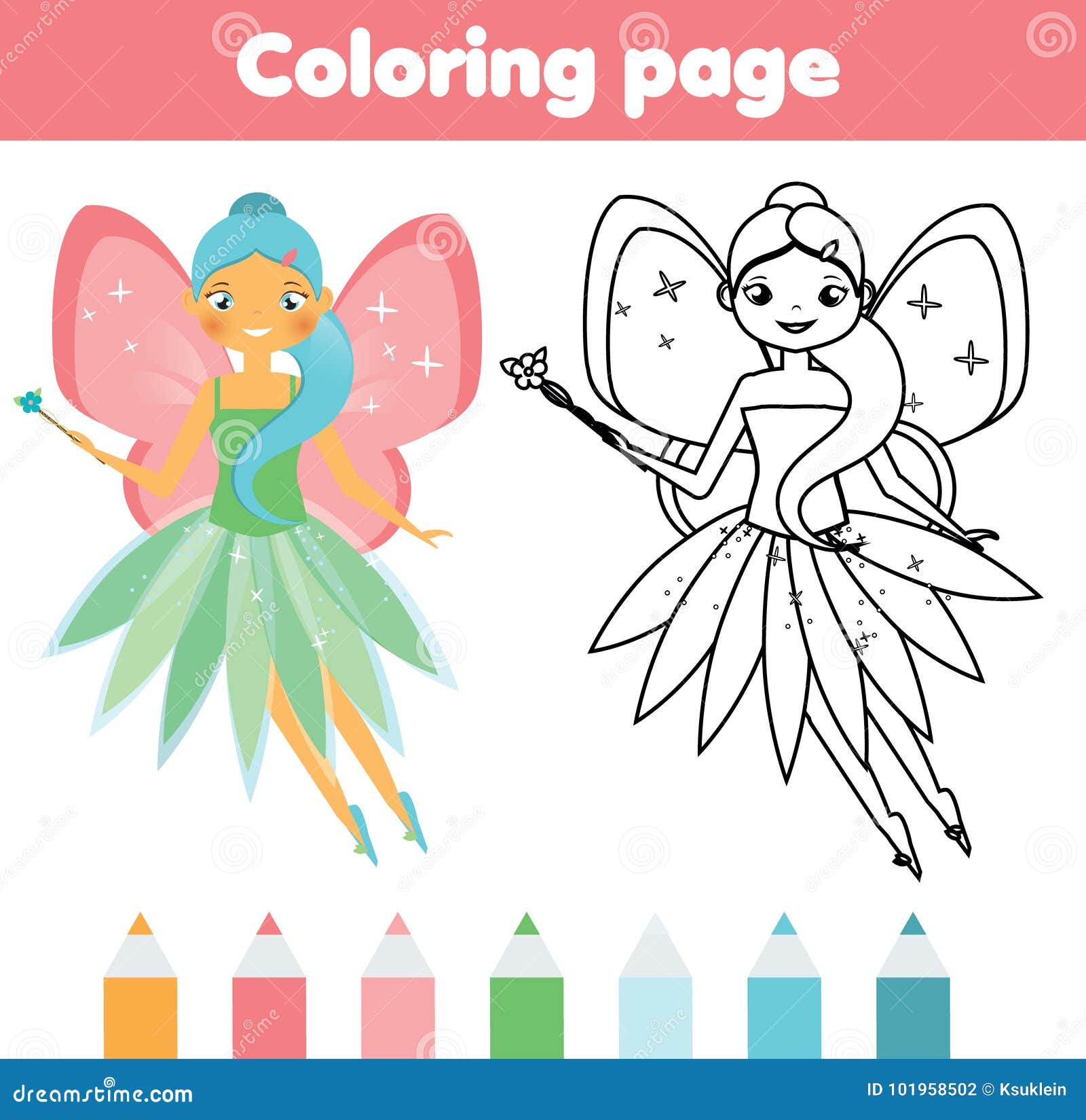 Four Flower Fairy Coloring Pages. Kids coloring (3179330)