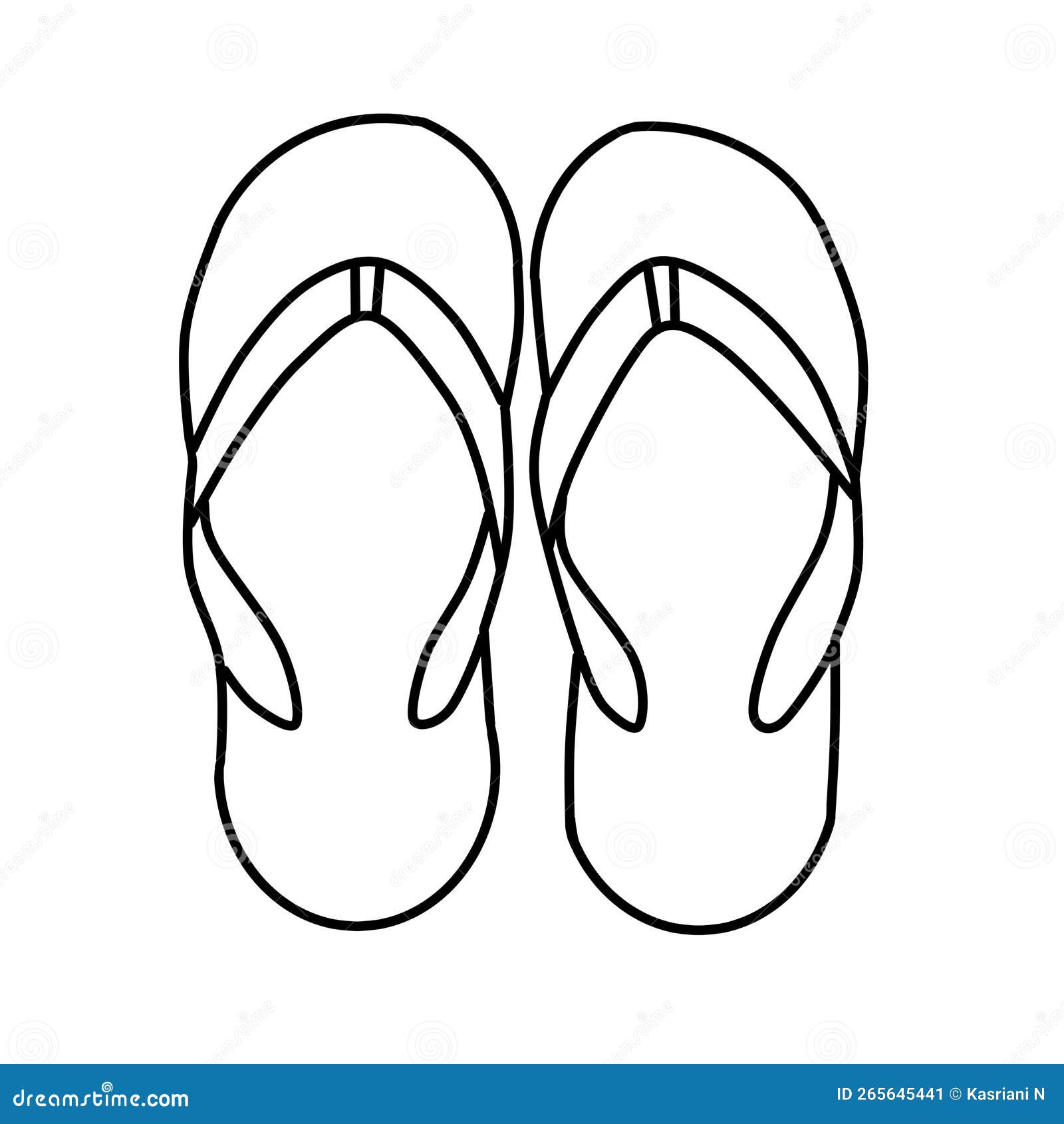 The Coloring Page of Flip Plops, Sandal. Coloring Page for Kids Stock ...