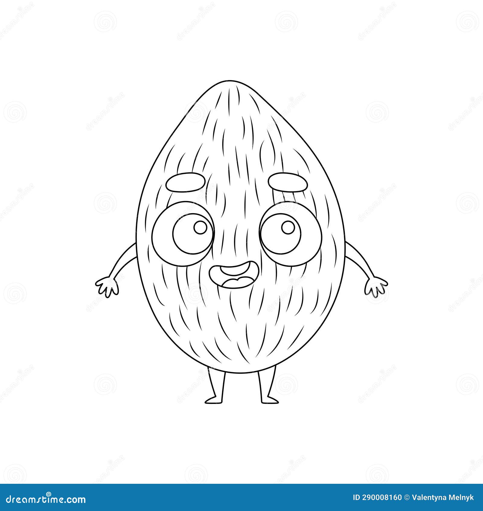 Coloring Page Funny Coconut. Coloring Book for Kids Stock Illustration ...