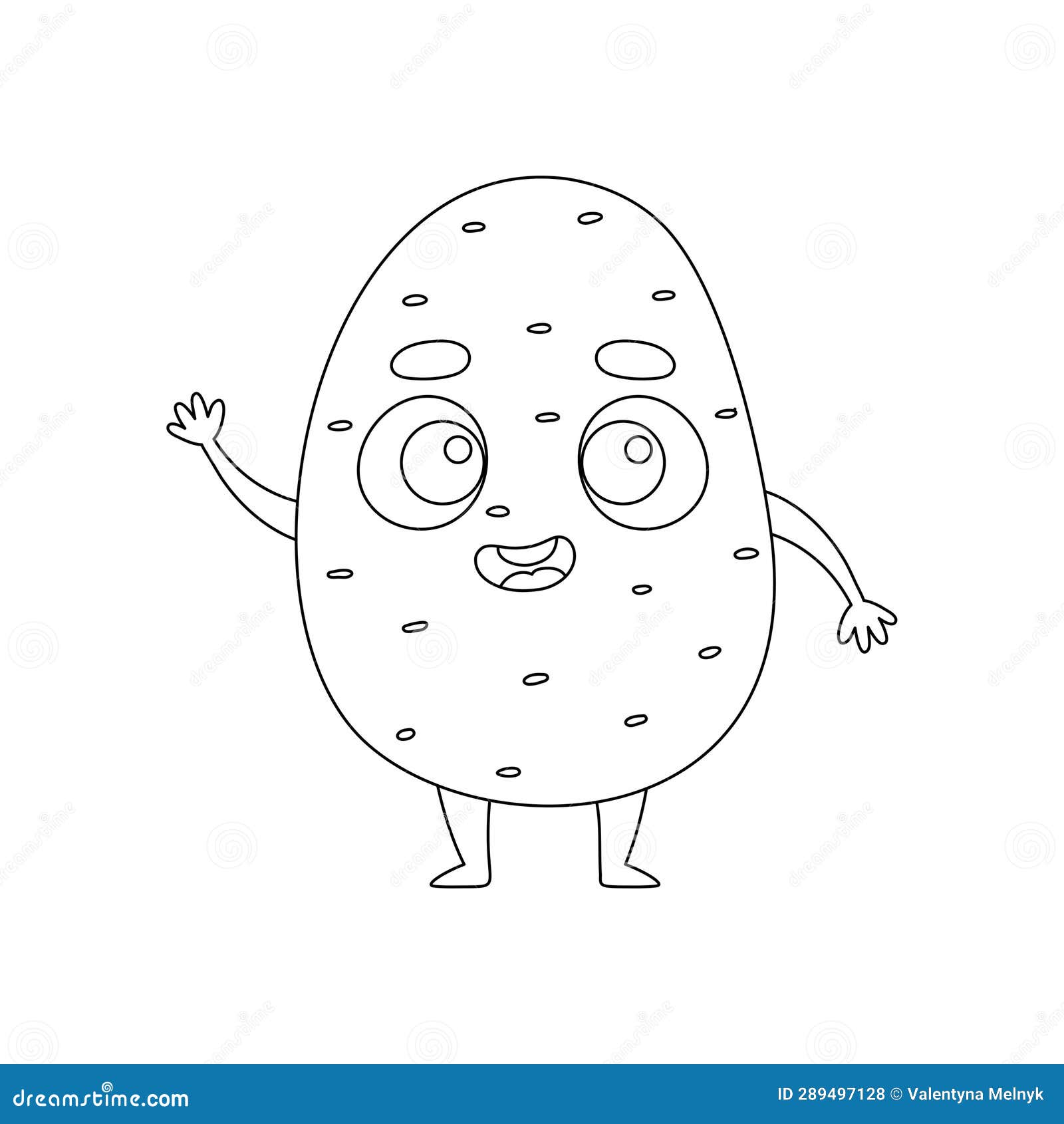 Coloring Page Funny Potato. Coloring Book for Kids Stock Illustration ...