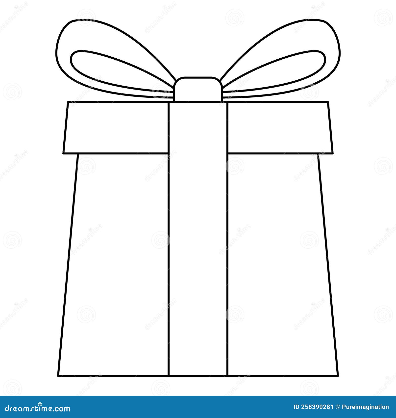 Coloring Page with Gift Box for Kids Stock Vector - Illustration of
