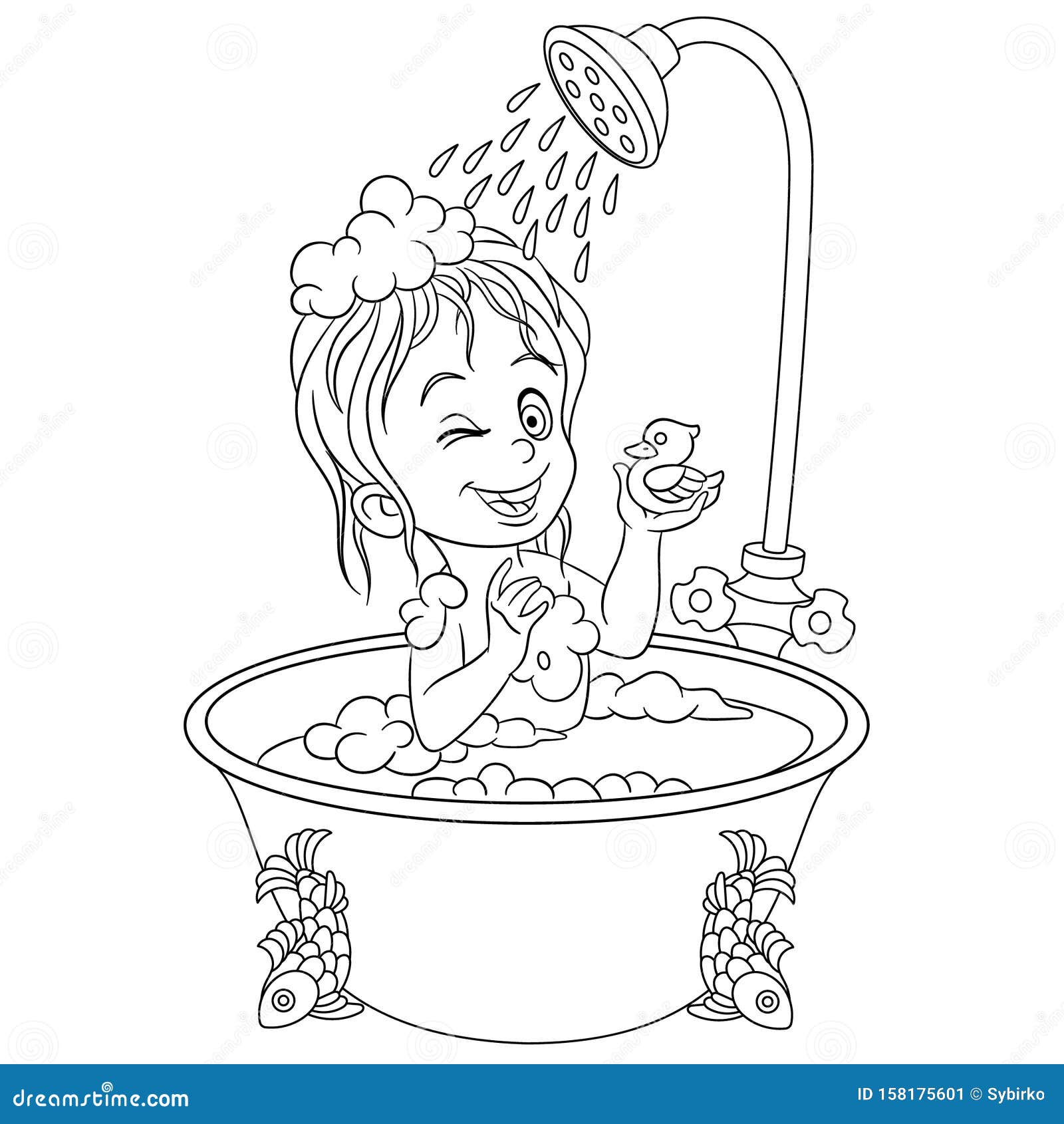 take a bath coloring page