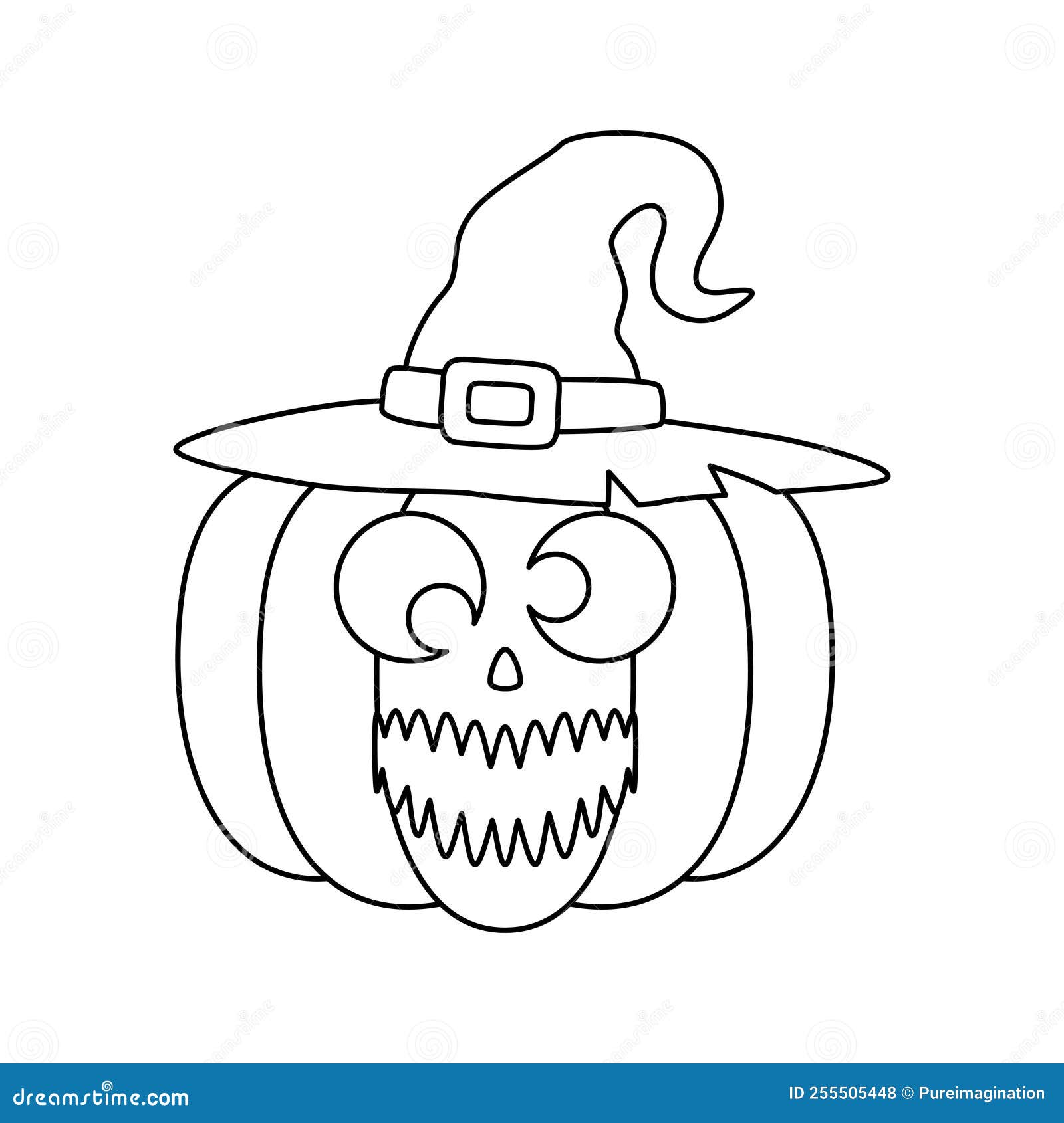 Coloring Page with Halloween Pumpkin Stock Vector Illustration of