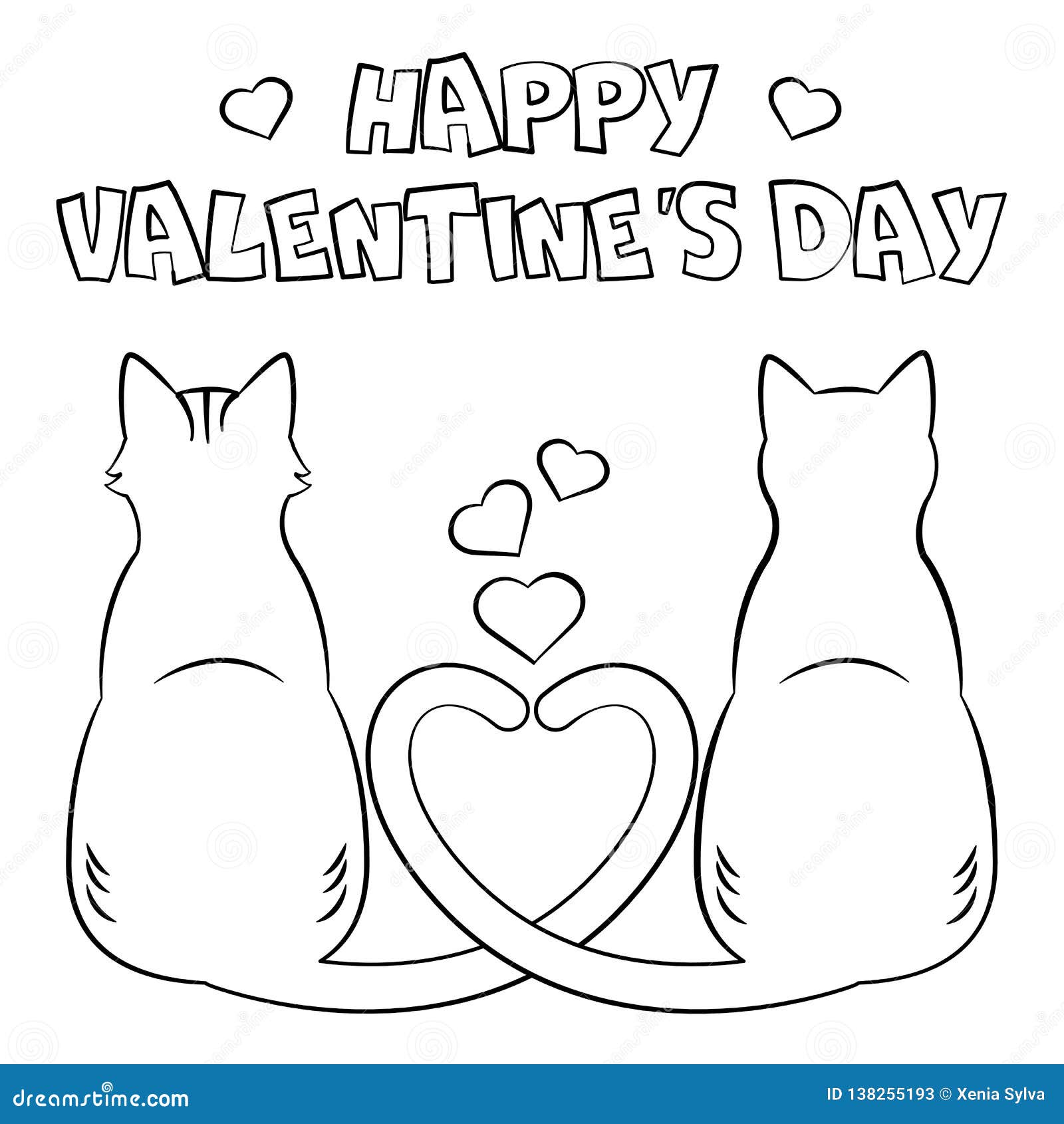 Valentine Coloring Animals Stock Illustrations – 20 Valentine ...