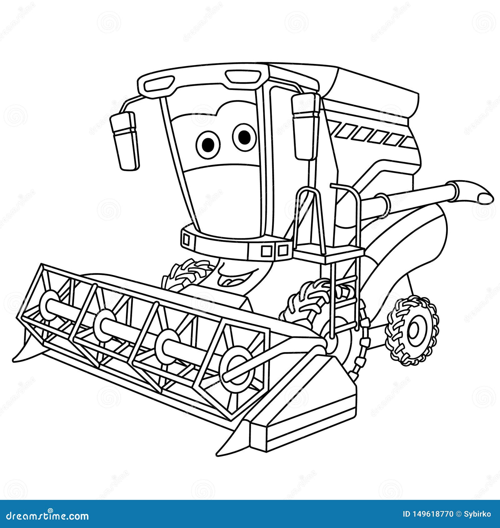 Coloring Page With Harvester Combine Stock Vector Illustration Of Concept Agricultural 149618770