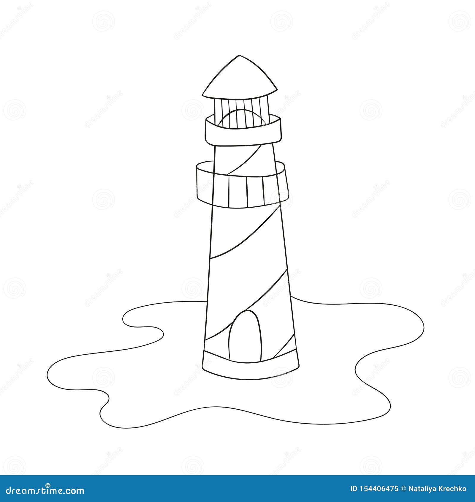 Coloring Page For Kids Cartoon Lighthouse Vector Stock Vector Illustration Of Danger Aztec 154406475
